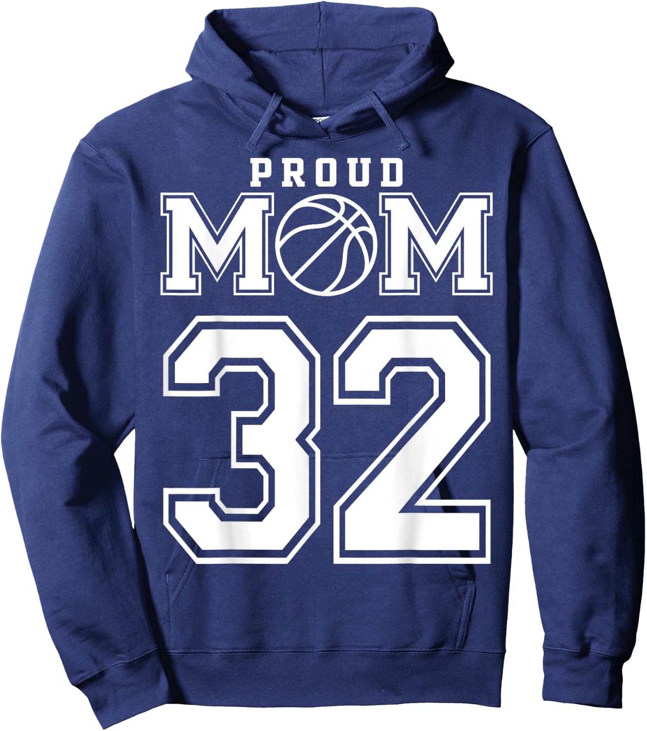 Number 32 Custom Proud Basketball Mom Personalized Hoodie - Hoodie | Navy
