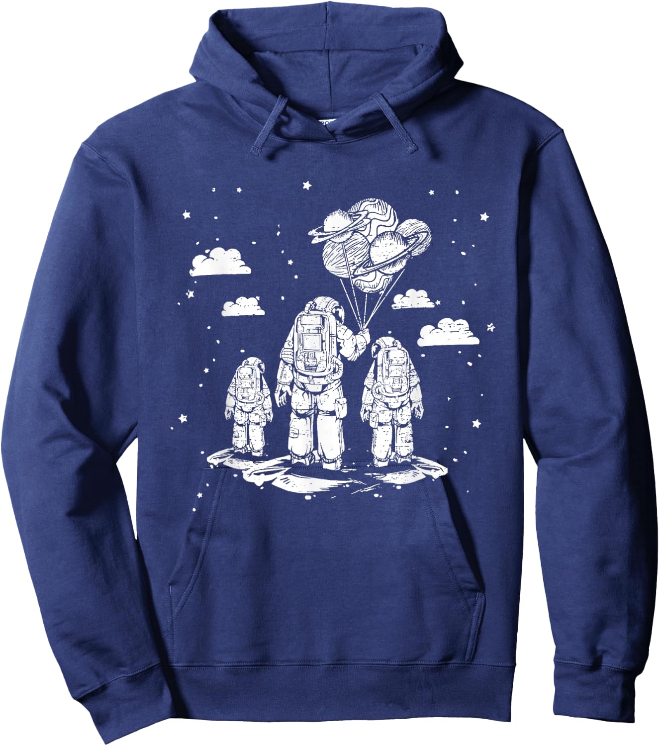 Fathers Day Dad and Children Astronauts Space Hoodie - Hoodie | Navy
