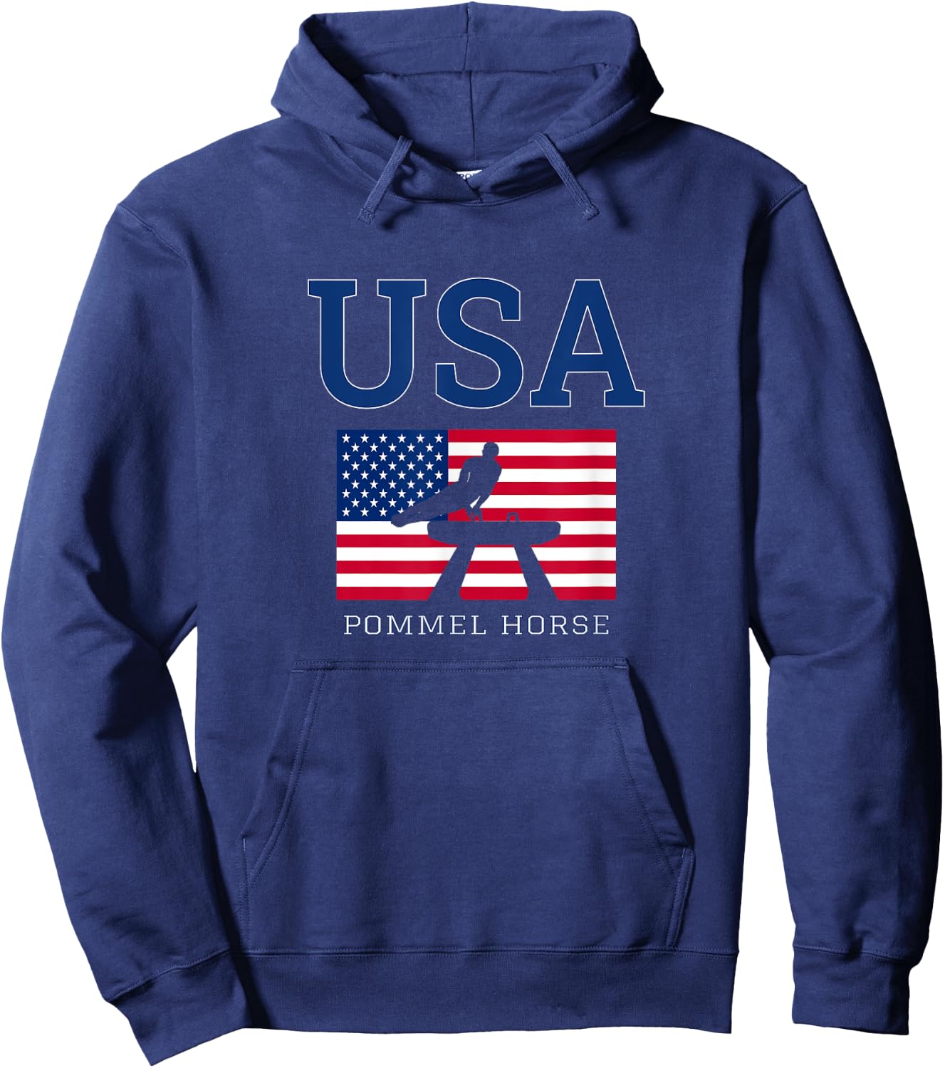 USA Flag Pommel Horse Gymnastics Team American Gymnast Hoodie - Hoodie | Navy