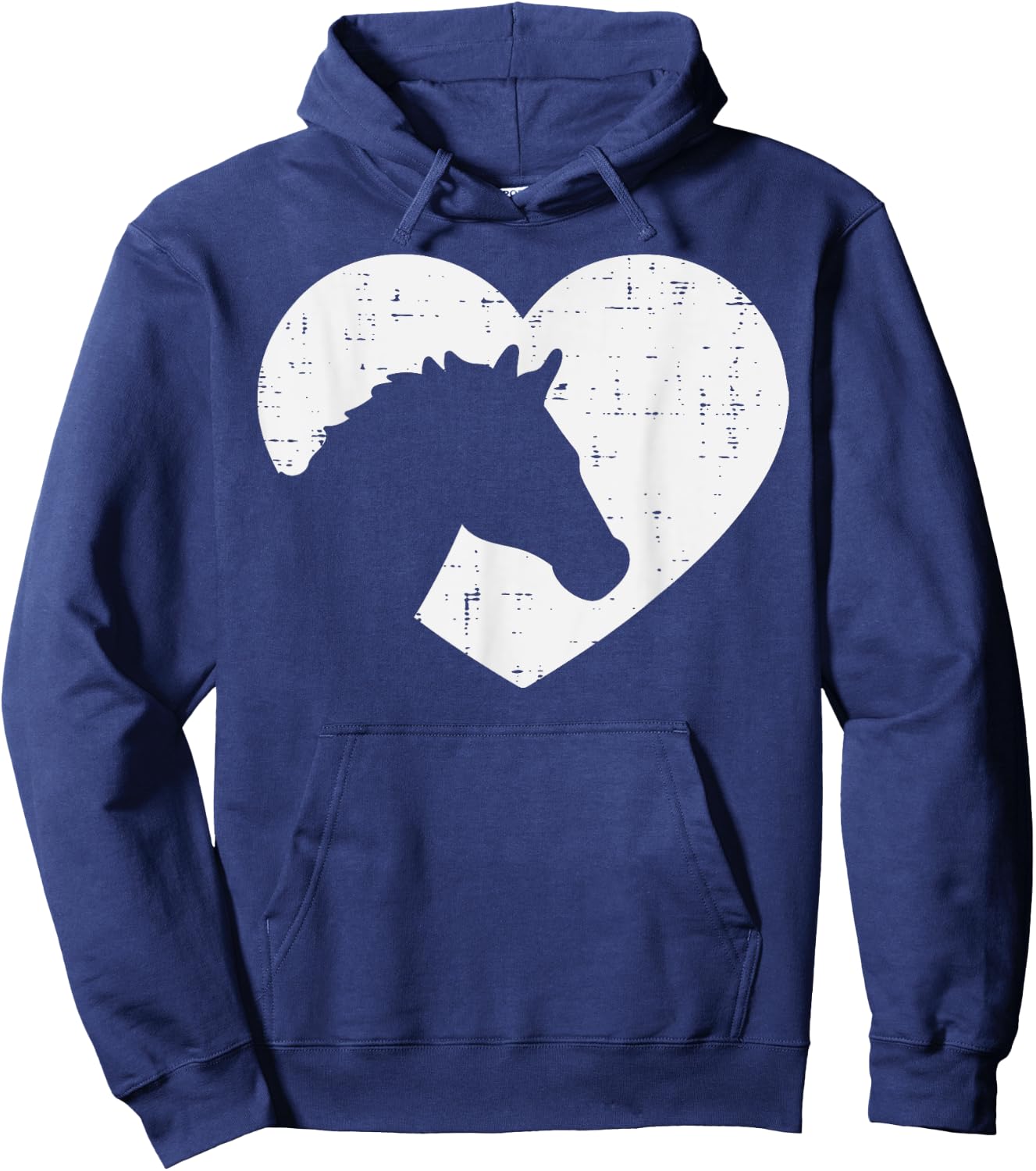 Heart Horse Silhouette Riding Rider Equestrian Men Women Hoodie - Hoodie | Navy