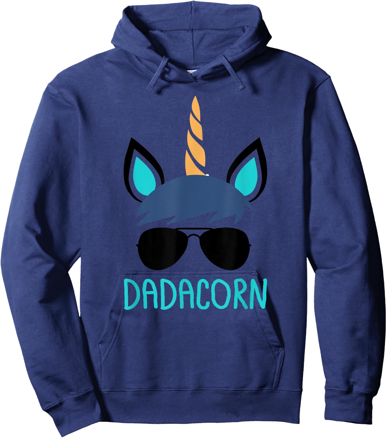 Dadacorn Unicorn Dad Father's Day Gift Hoodie - Hoodie | Navy