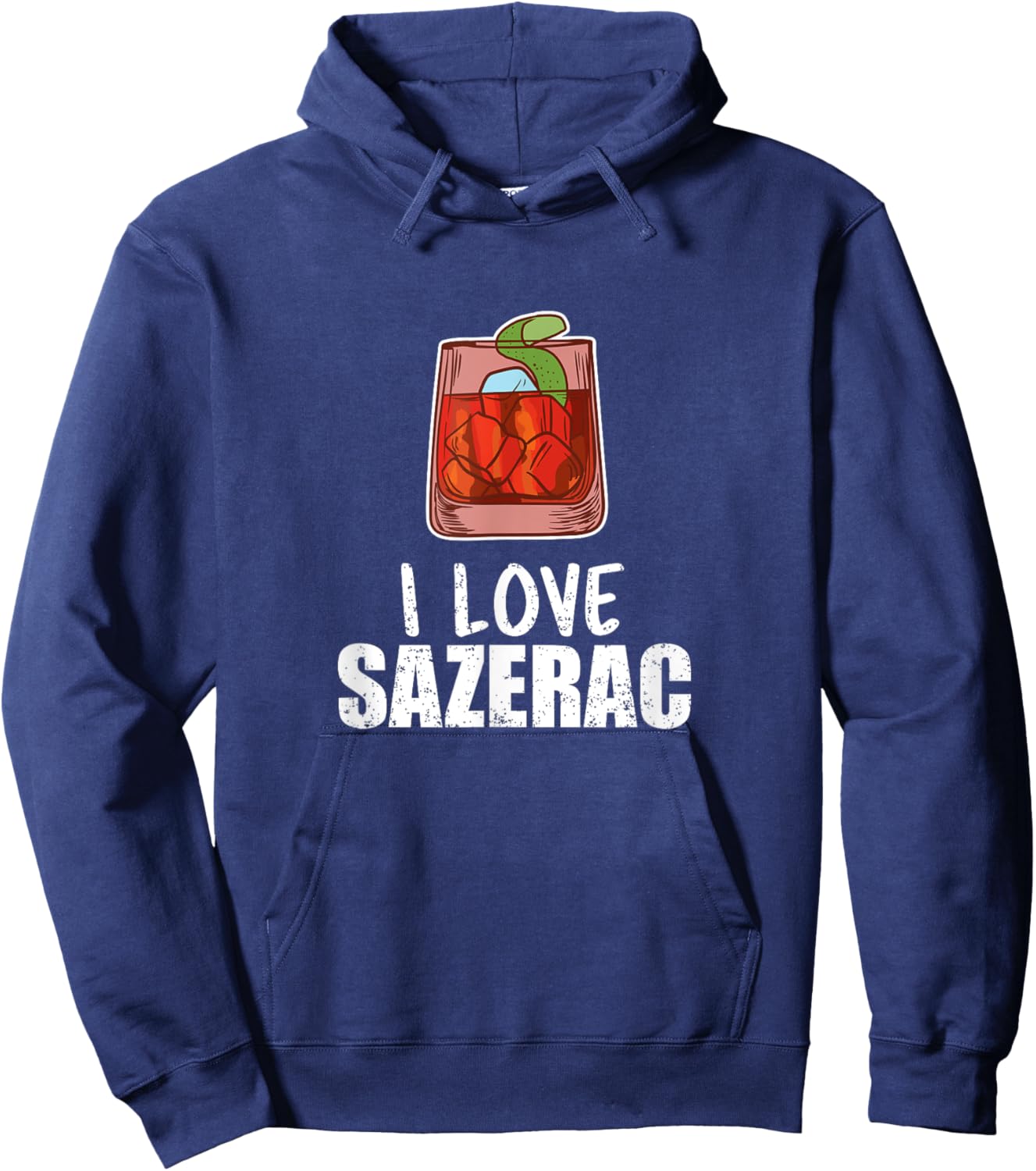 I Love Sazerac Bourbon Whisky Drinker Hoodie - Hoodie | Navy