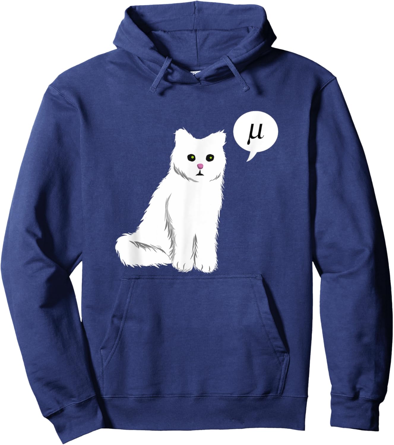 Funny Cat Pun Saying Mu Meow Women Girls Kids Hoodie - Hoodie | Navy