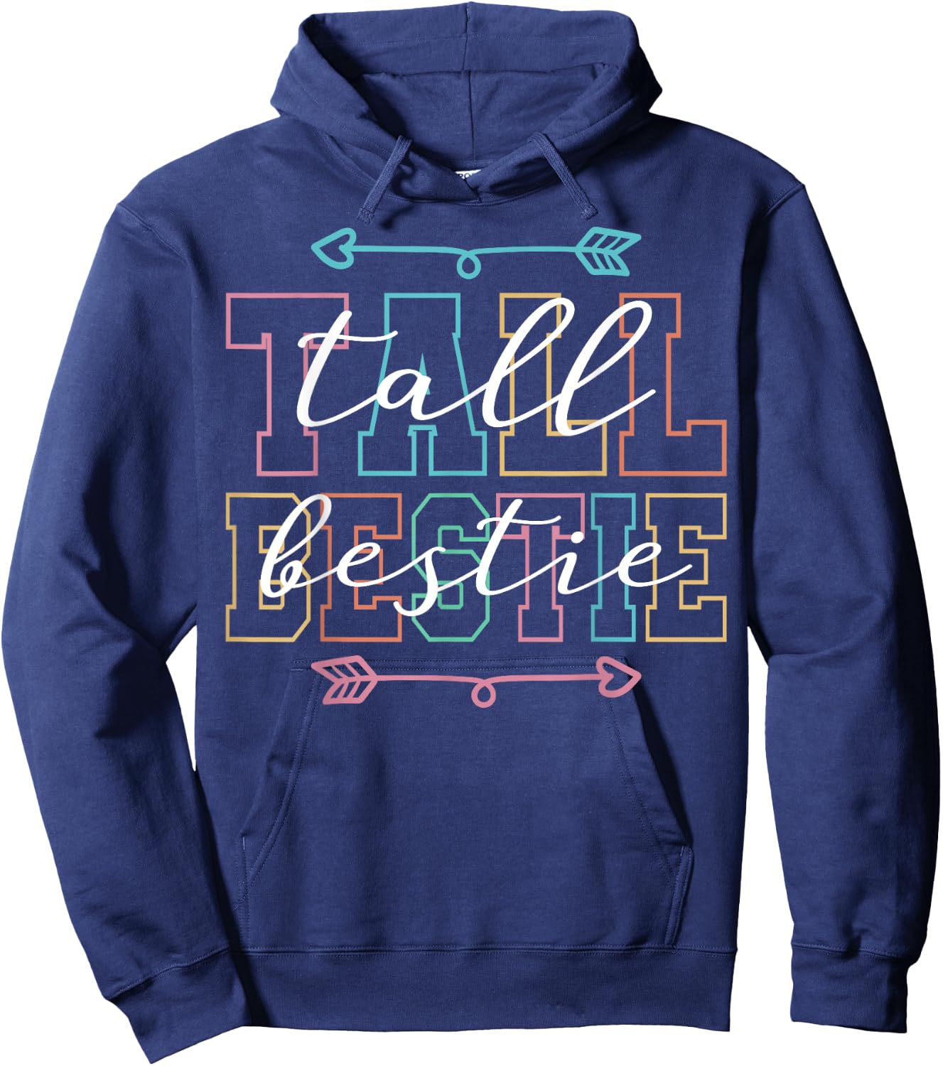 Best Friend Matching Tall Short Bestie Besties Matching Hoodie - Hoodie | Navy