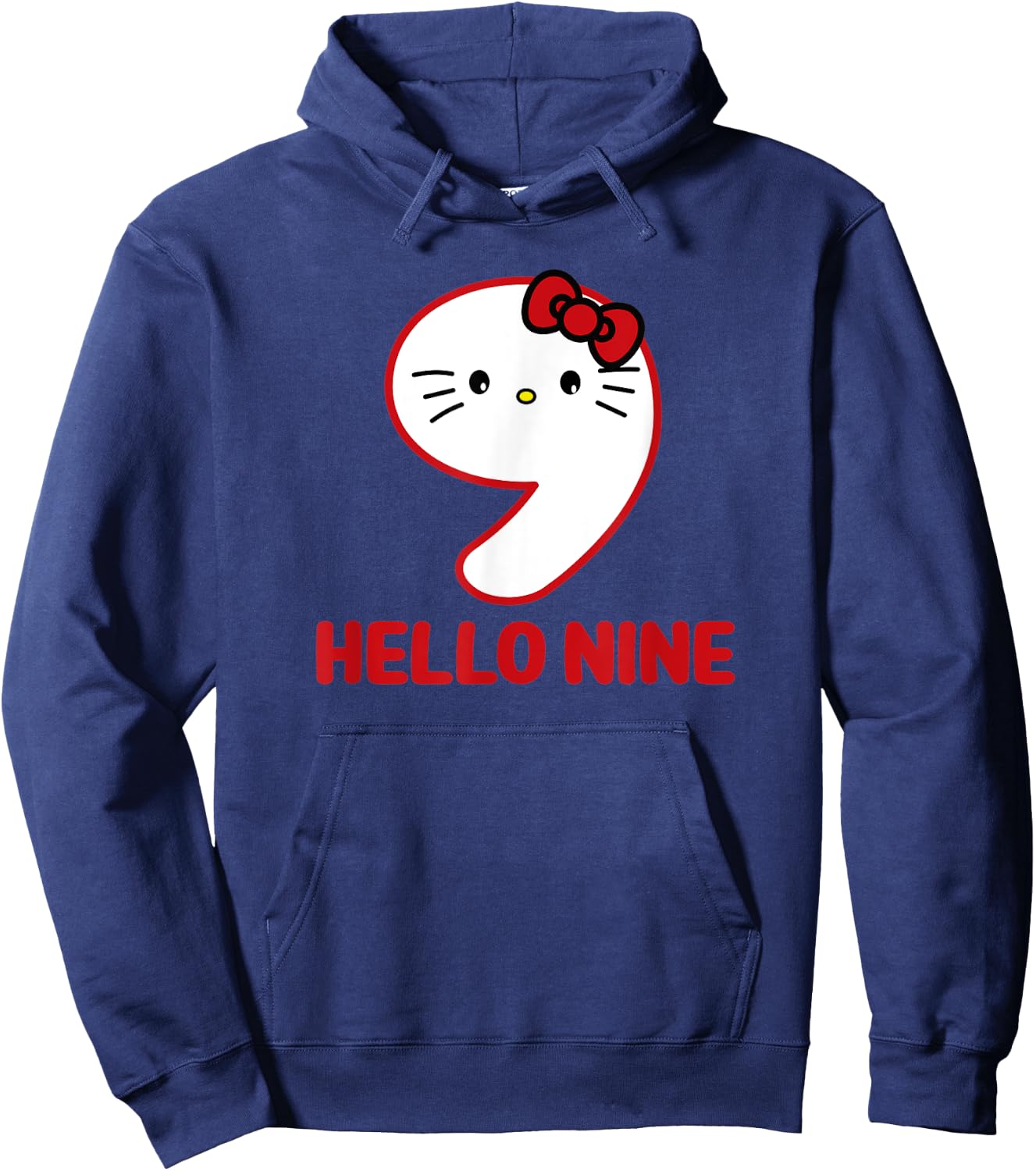 Happy Birthday Kitty, Cute Hello Nine Bday 9th Kawaii Gift Hoodie - Hoodie | Navy