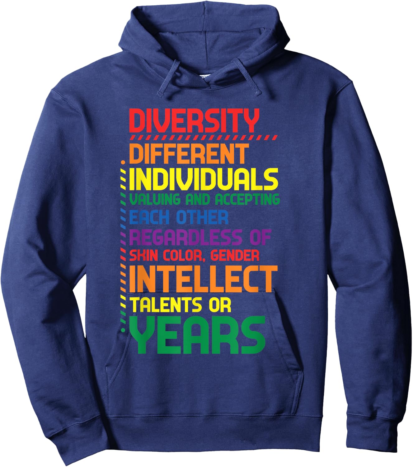 Colorful Rainbow Diversity Definition Hoodie - Hoodie | Navy