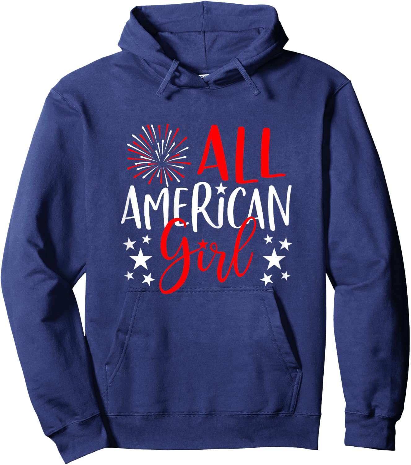 4th of July Family Matching Shirts All-American Girl Hoodie - Hoodie | Navy