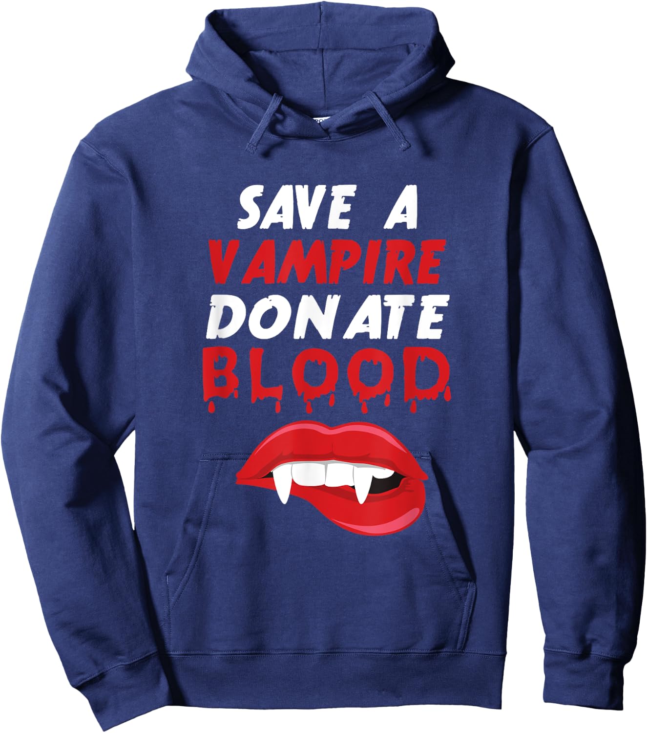 Save A Vampire Donate Blood Halloween Blood Donation Lover Hoodie - Hoodie | Navy