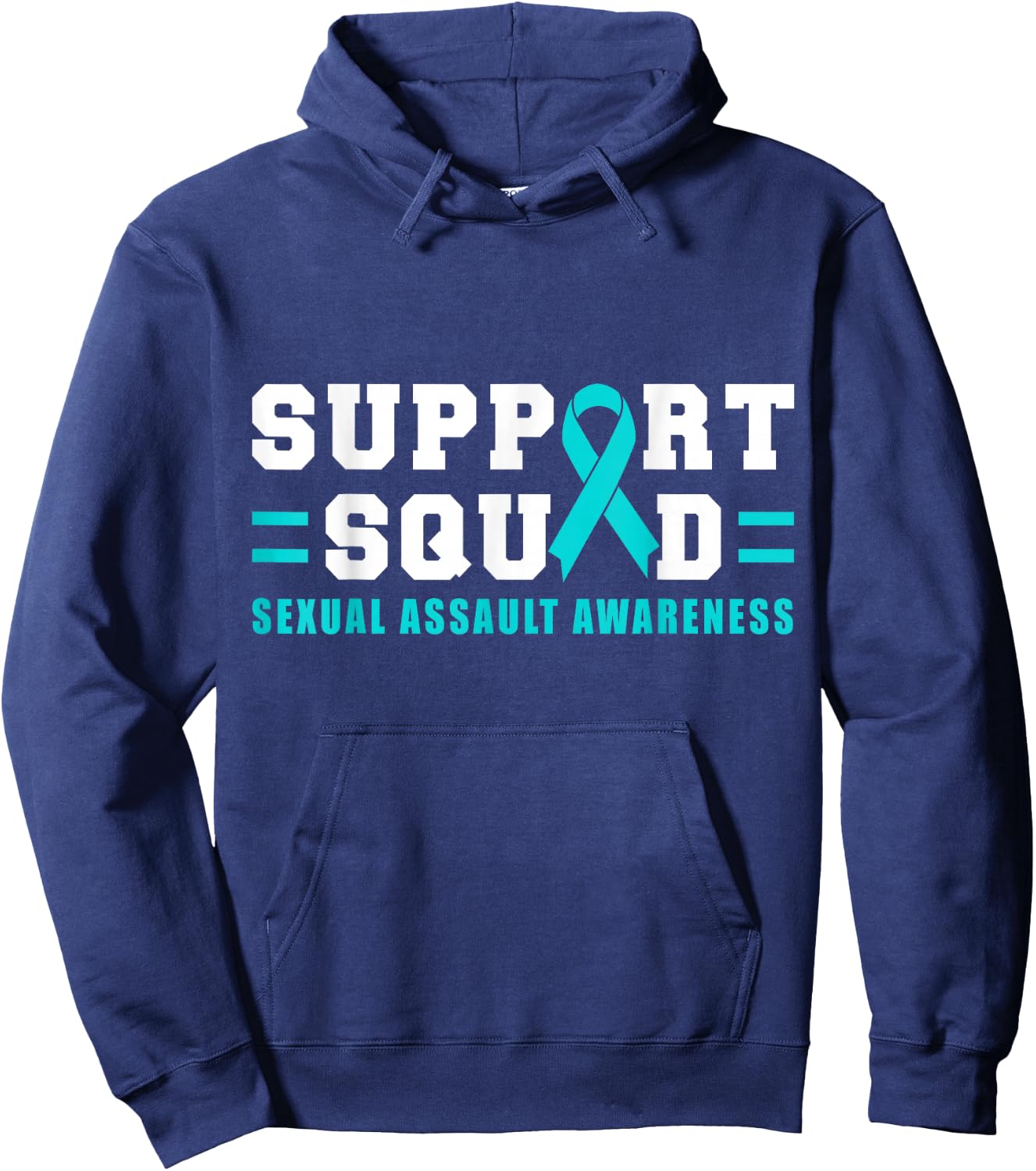 Sexual Assault Support Squad Ribbon Hoodie - Hoodie | Navy