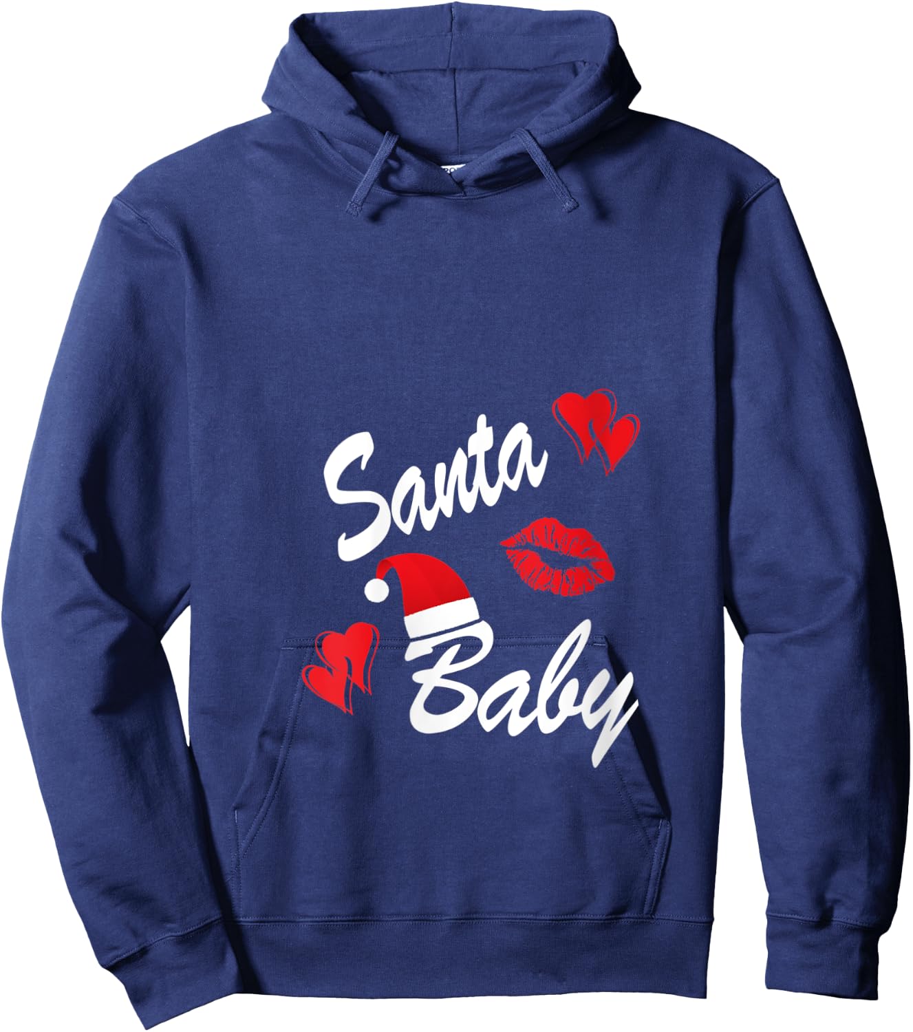 Santa Baby Christmas Design for Moms Who Love Their Santas V-Neck Hoodie - Hoodie | Navy