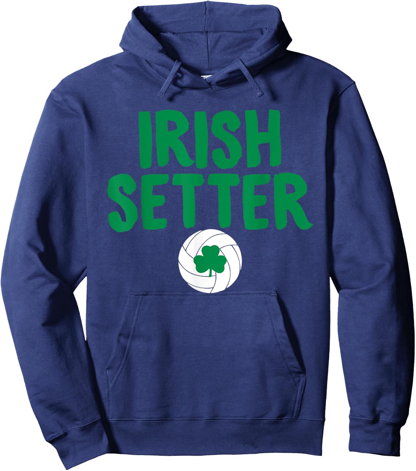 Irish Setter Hilarious Volleyball Shamrock Hoodie - Hoodie | Navy