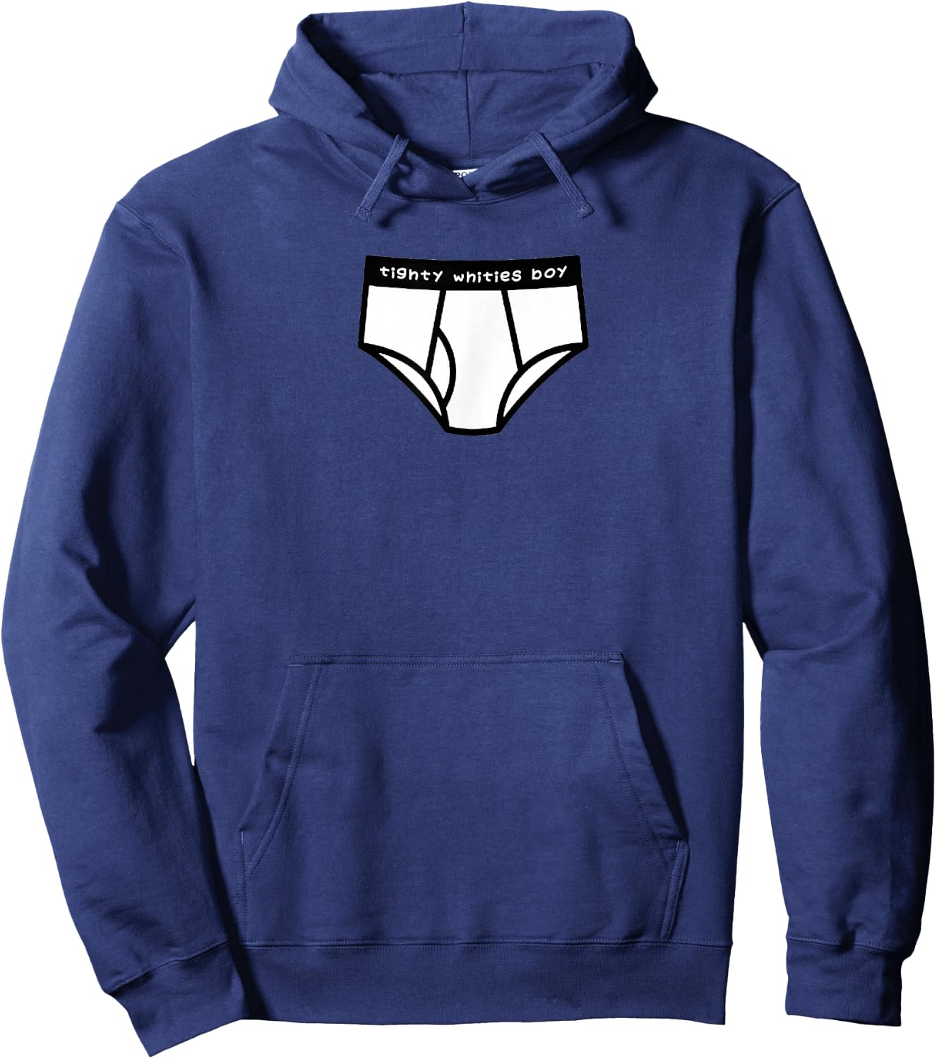 TIGHTY WHITIES BOY Men's White Briefs Underwear Design Hoodie - Hoodie | Navy