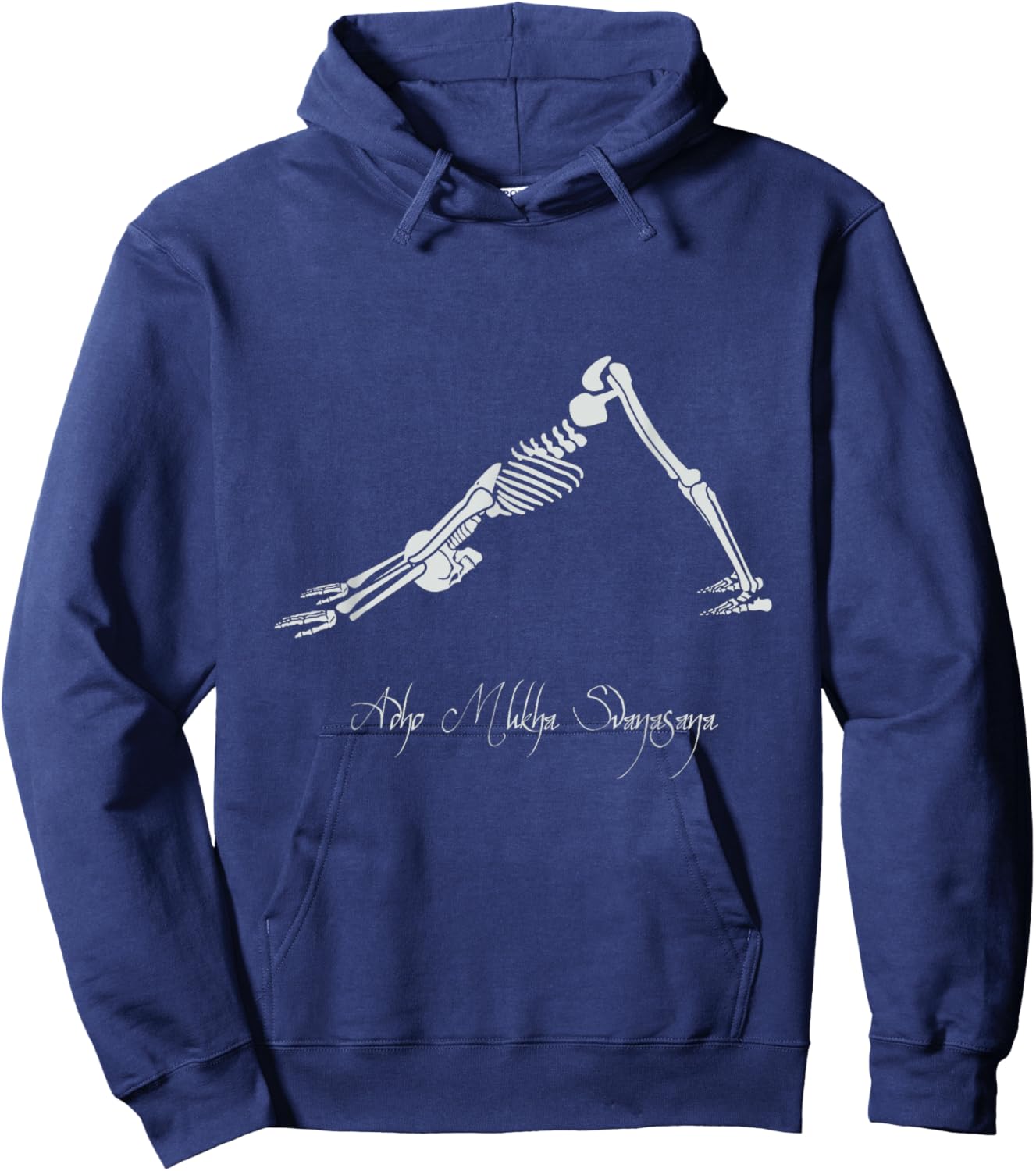 Human Skeleton Make Yoga Downward Facing Dog Pose Svanasana Hoodie - Hoodie | Navy