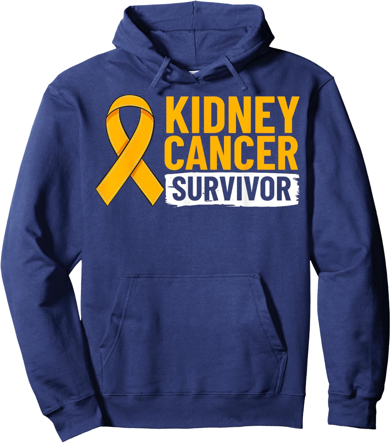 Kidney Cancer Orange Ribbon Awareness Survivor Hoodie - Hoodie | Navy