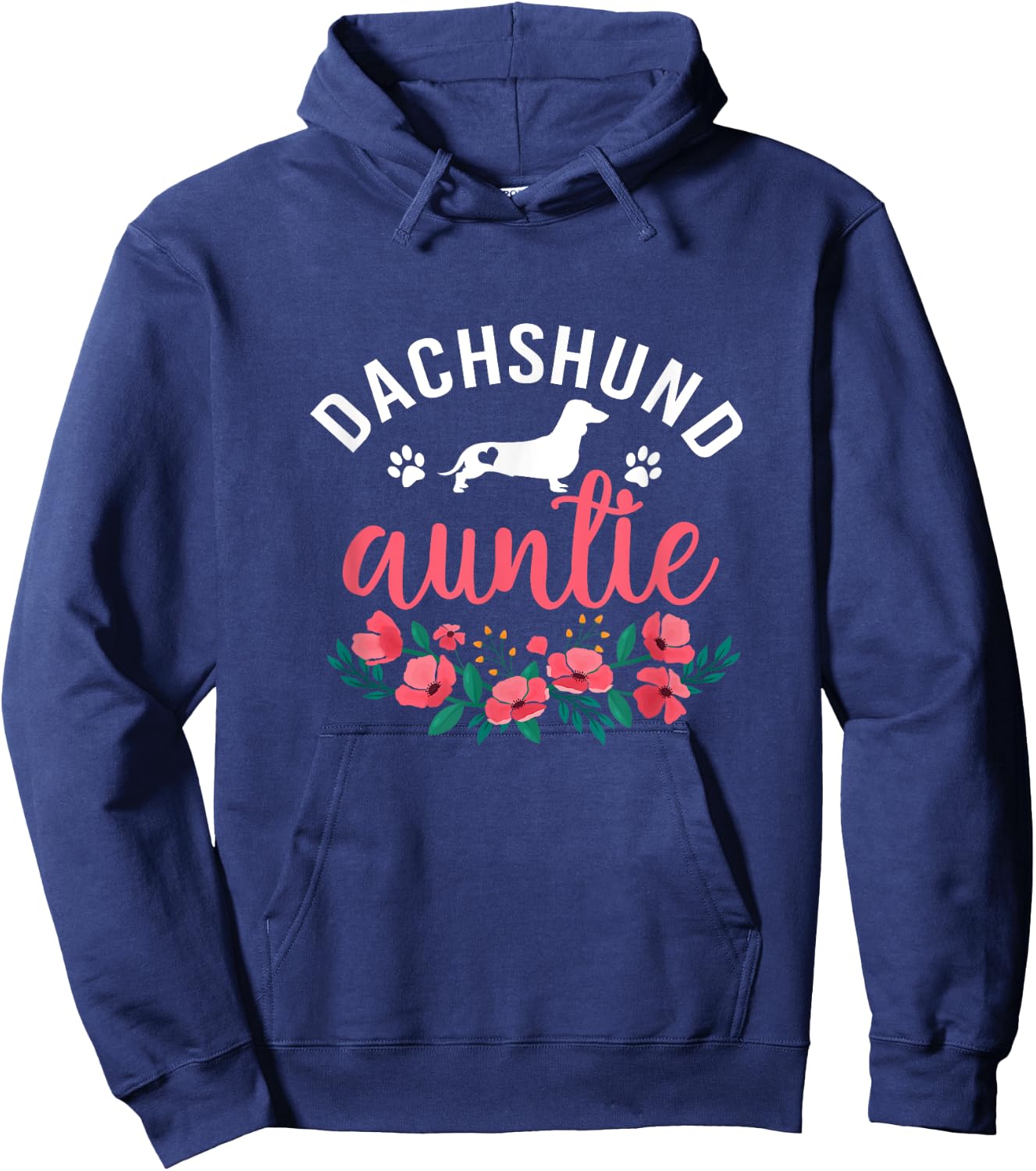 Dachshund Auntie Dog Gifts Women Aunt Dog Lover Christmas Hoodie - Hoodie | Navy