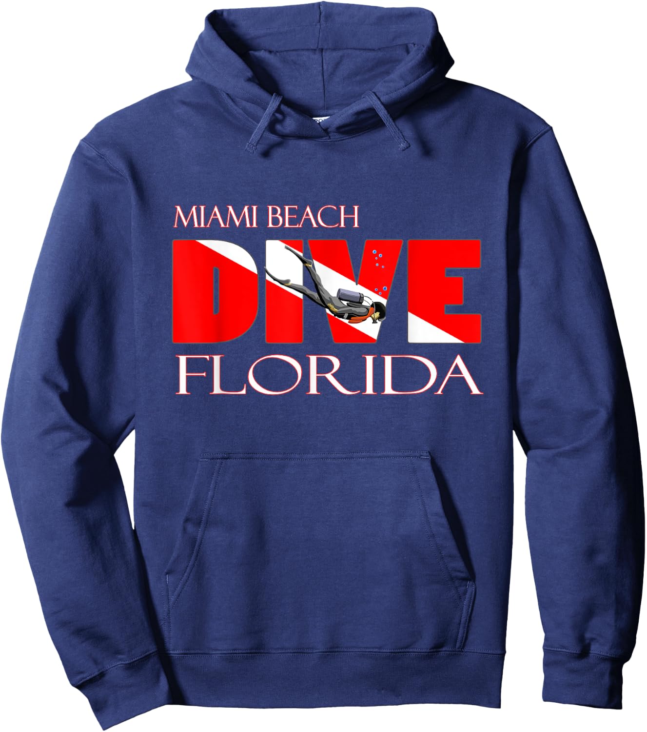 DIVE Miami Beach Florida SCUBA Diving Snorkeling Women Kids Hoodie - Hoodie | Navy