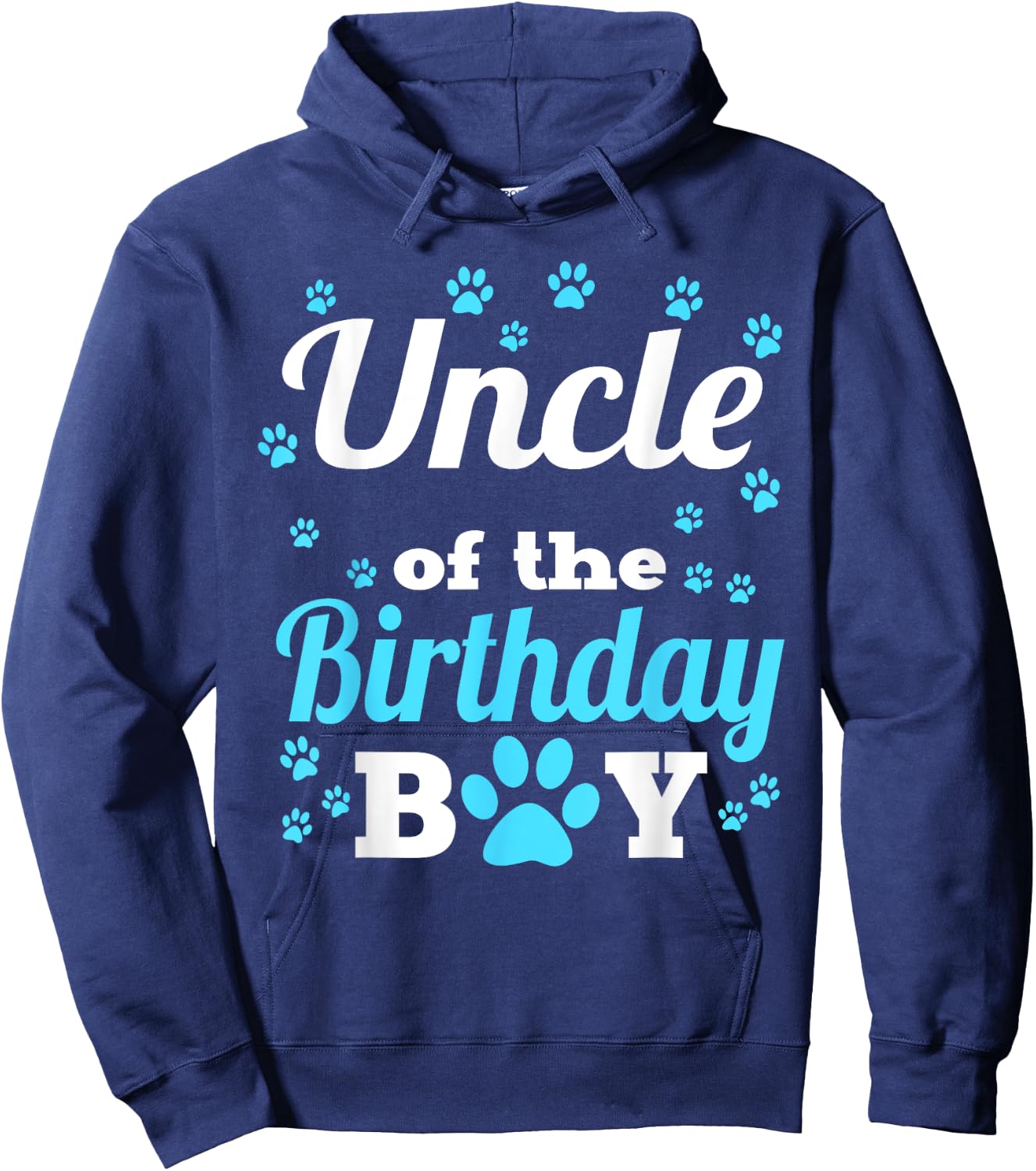 Uncle Of The Birthday Boy Dog Paw Bday Party Celebration Hoodie - Hoodie | Navy