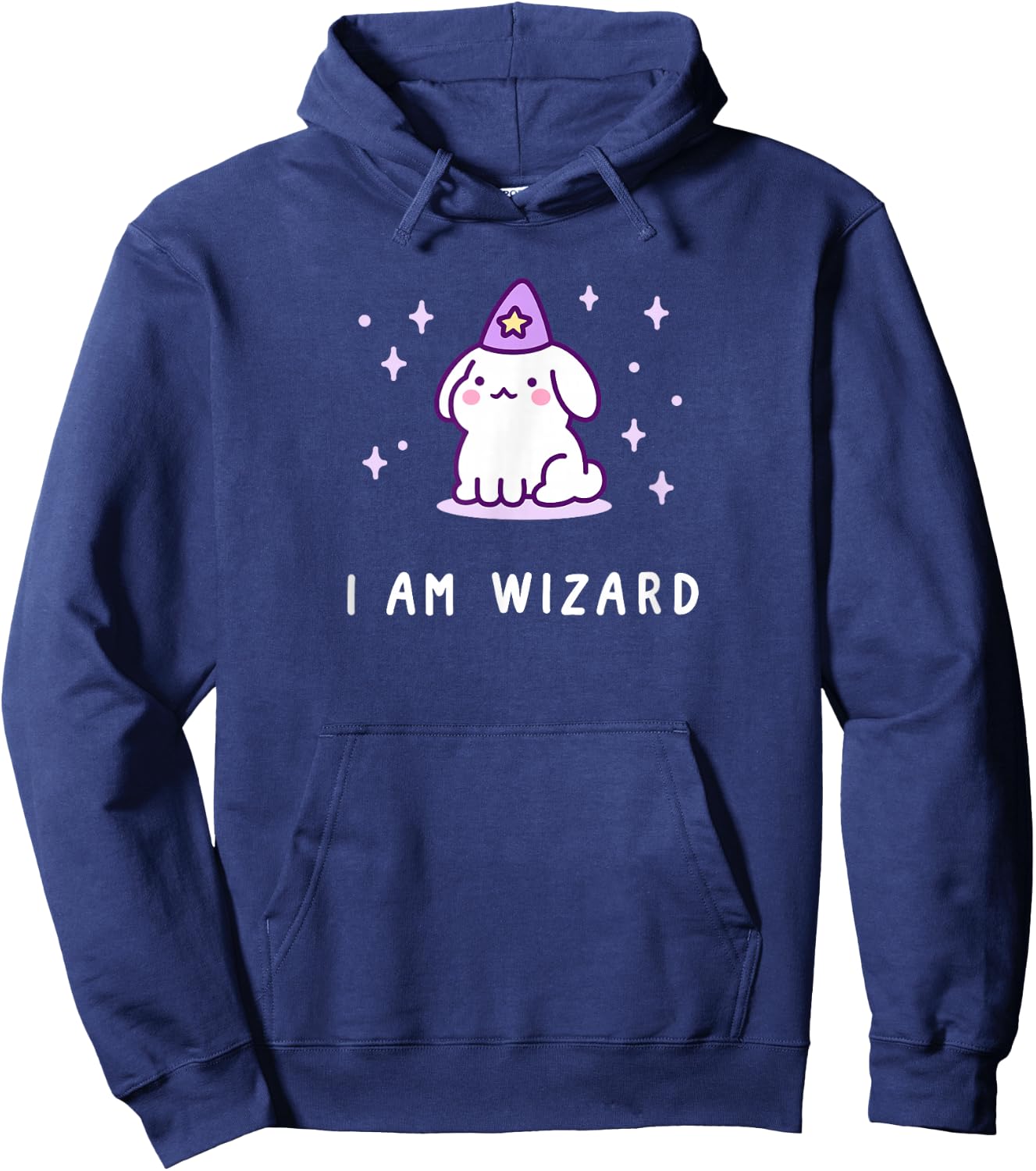 Cute Kawaii Bunny Wizard, I Am Wizard Hoodie - Hoodie | Navy