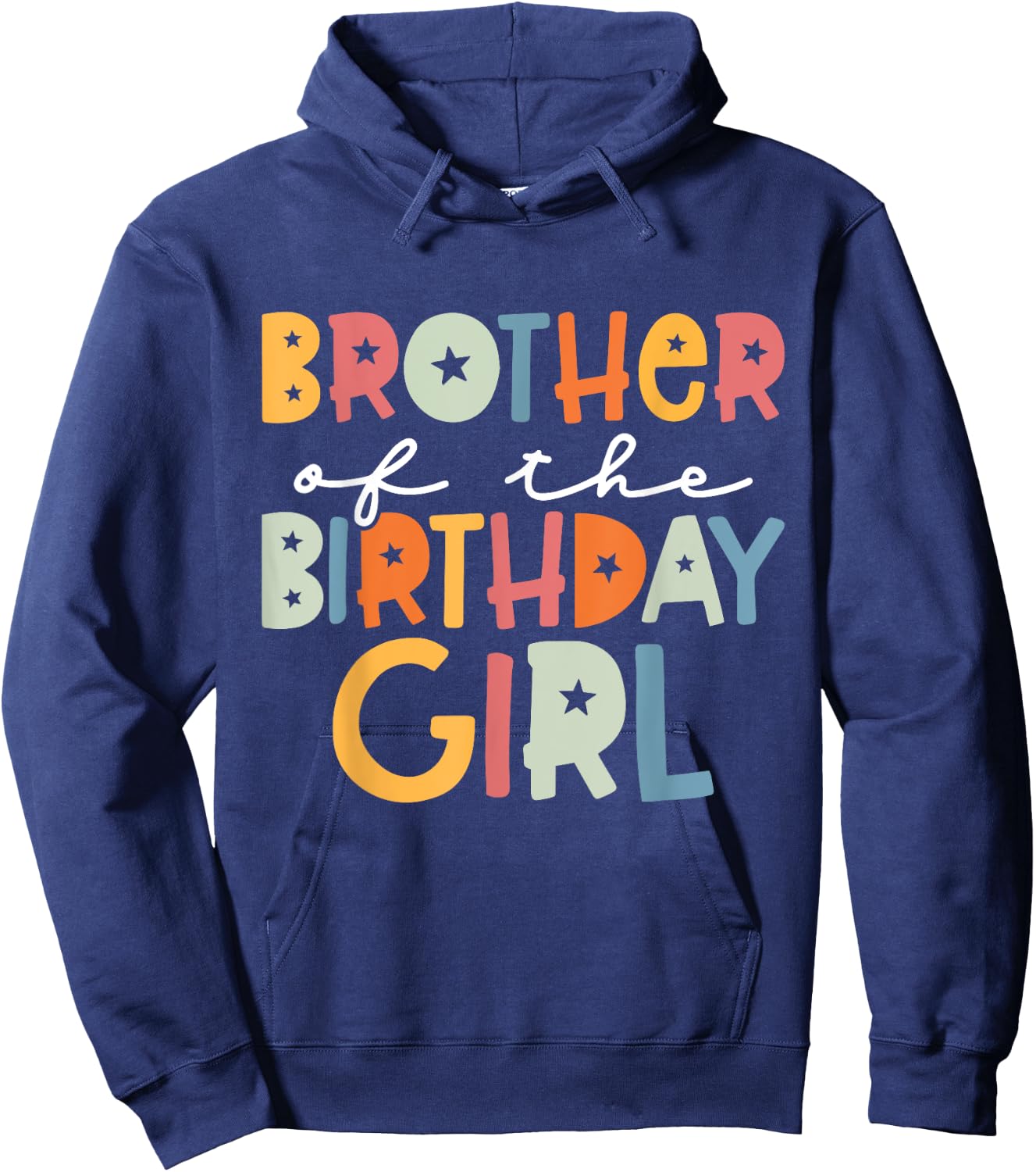 Cute Big Brother Girl Bday Brother Of The Birthday Girl Kids Hoodie - Hoodie | Navy