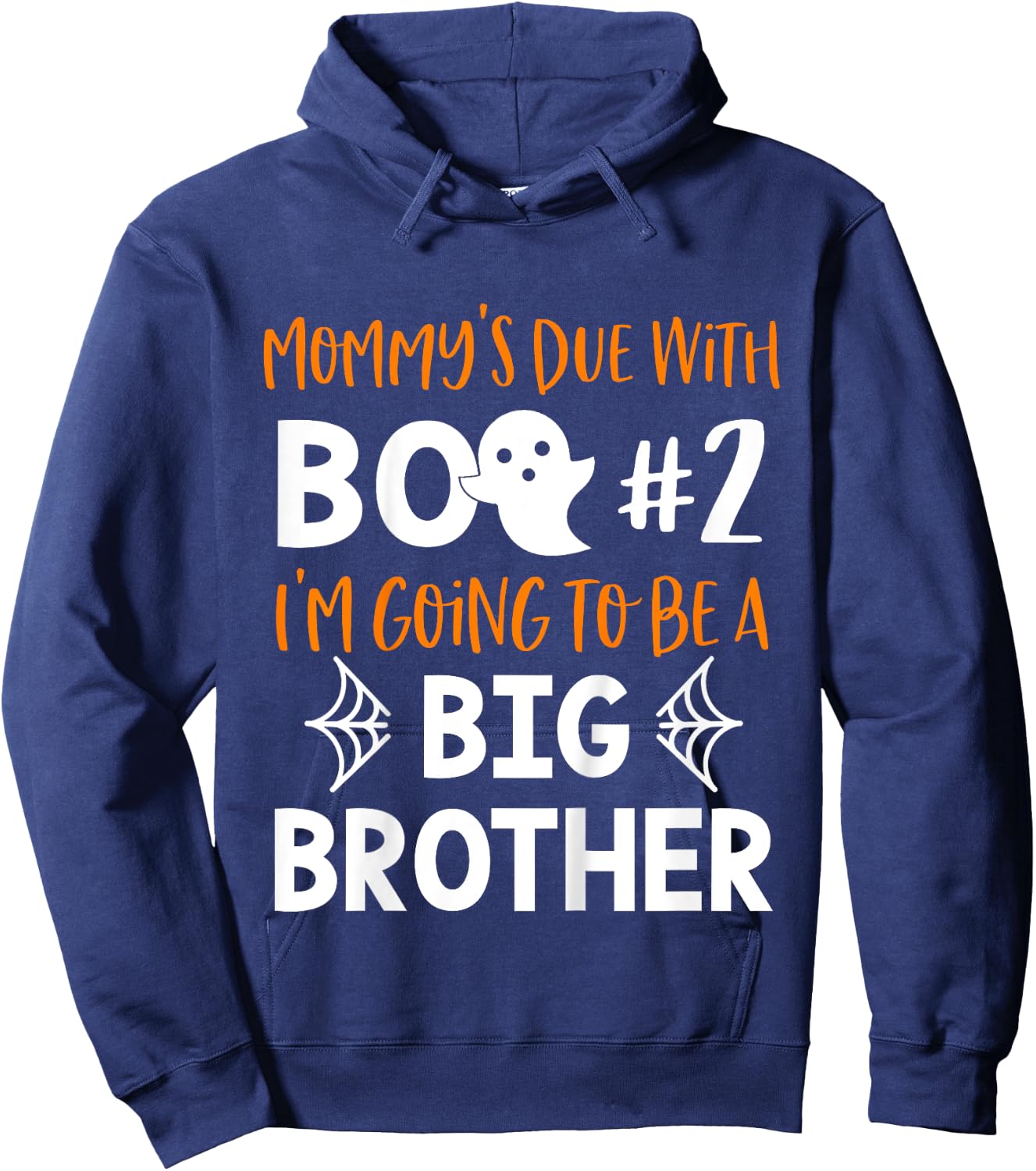Kids Big Brother Halloween Pregnancy Announcement Boo #2 Hoodie - Hoodie | Navy