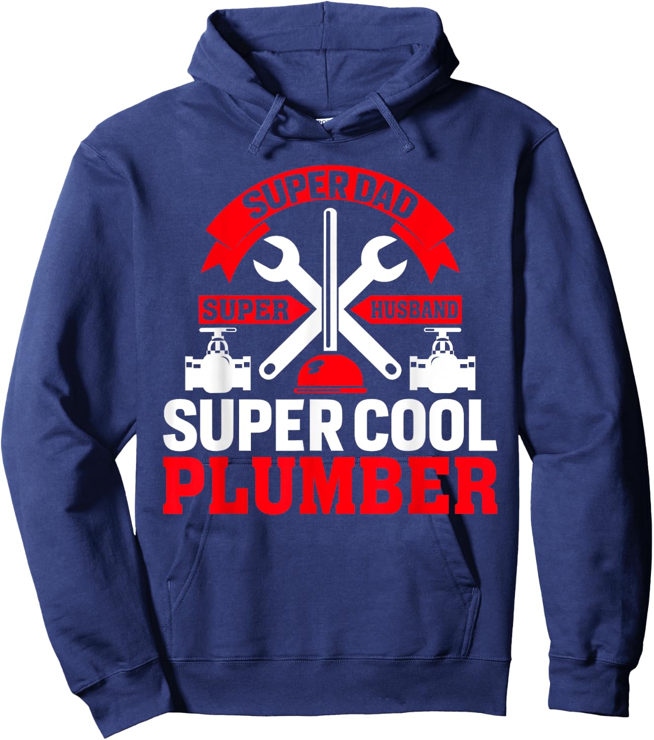 Funny Plumbing Graphic Design Plumber Dad Husband Men Hoodie - Hoodie | Navy