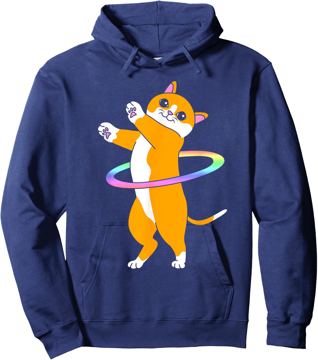 Cute Dancer Hula Hooper Cat Hula Hoop Hoodie - Hoodie | Navy