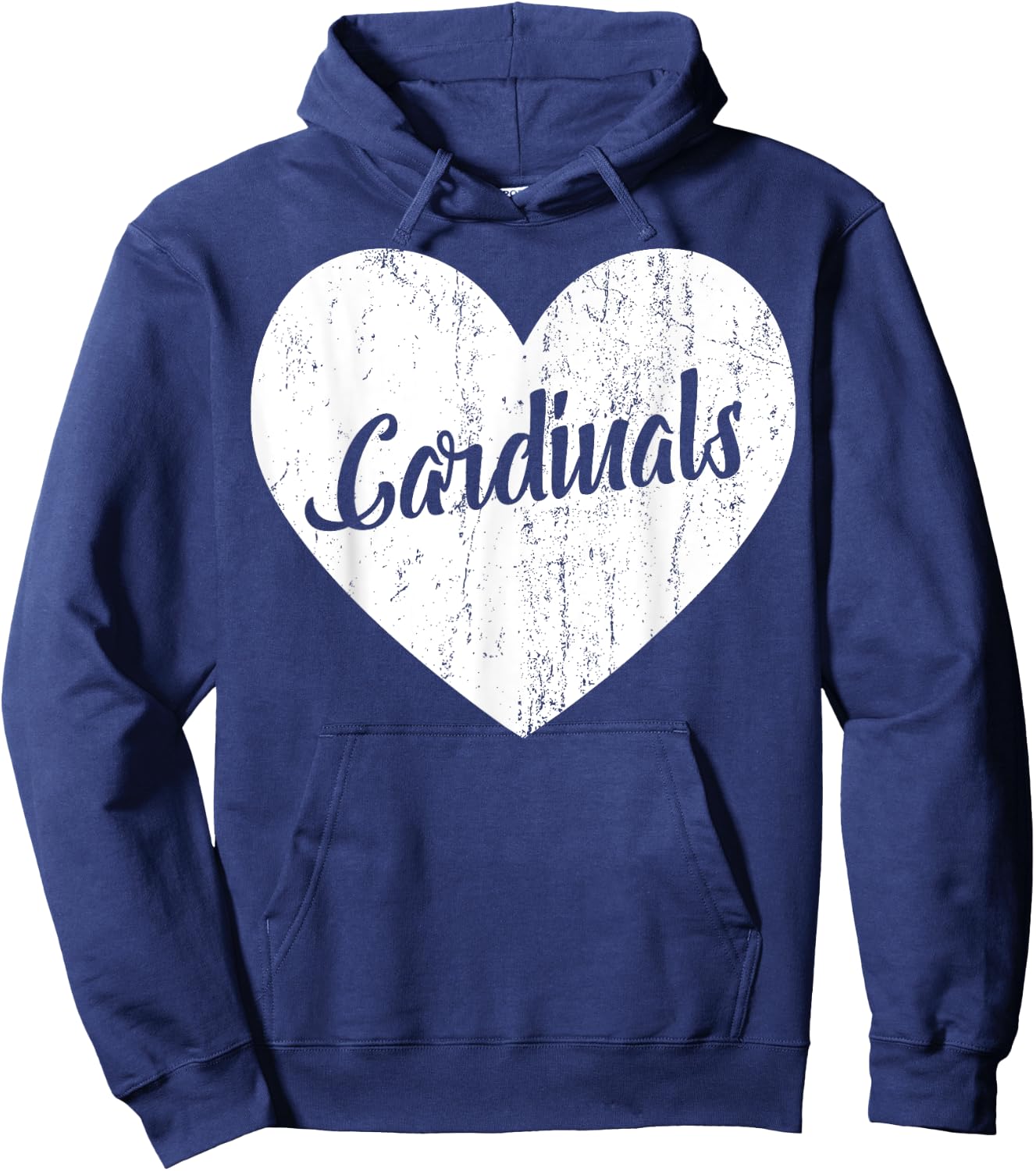 Cardinals School Sports Fan Team Spirit Mascot Heart Gift Hoodie - Hoodie | Navy