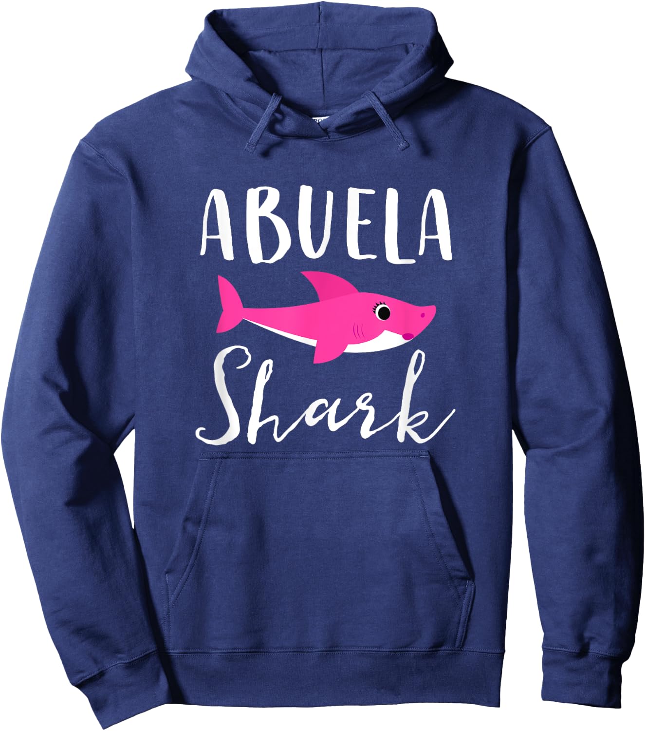 Abuela Shark Grandma Grandmother Pink Shark Graphic Hoodie - Hoodie | Navy