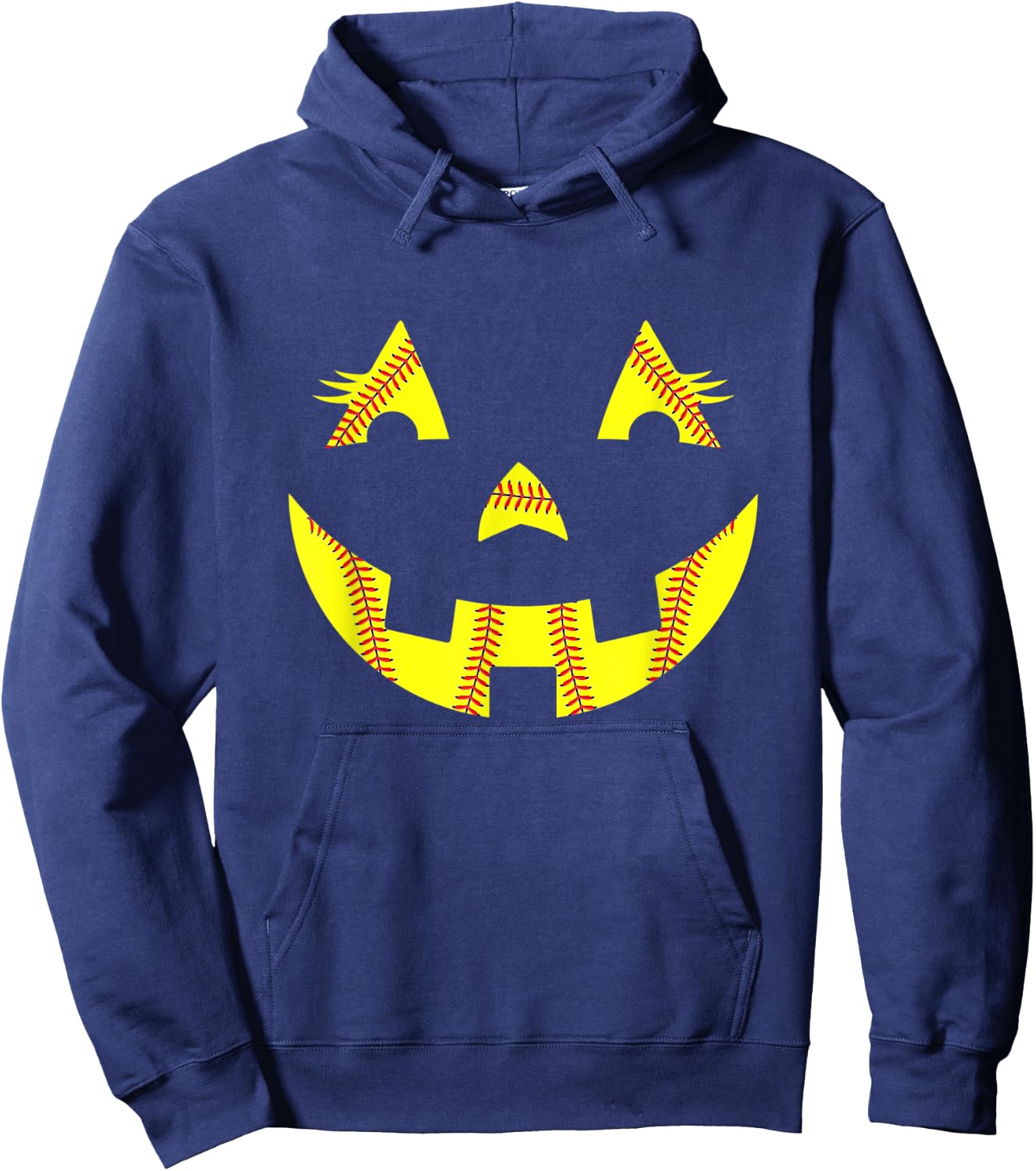 Jack O Lantern Softball Halloween Costume Mom Women Girls Hoodie - Hoodie | Navy