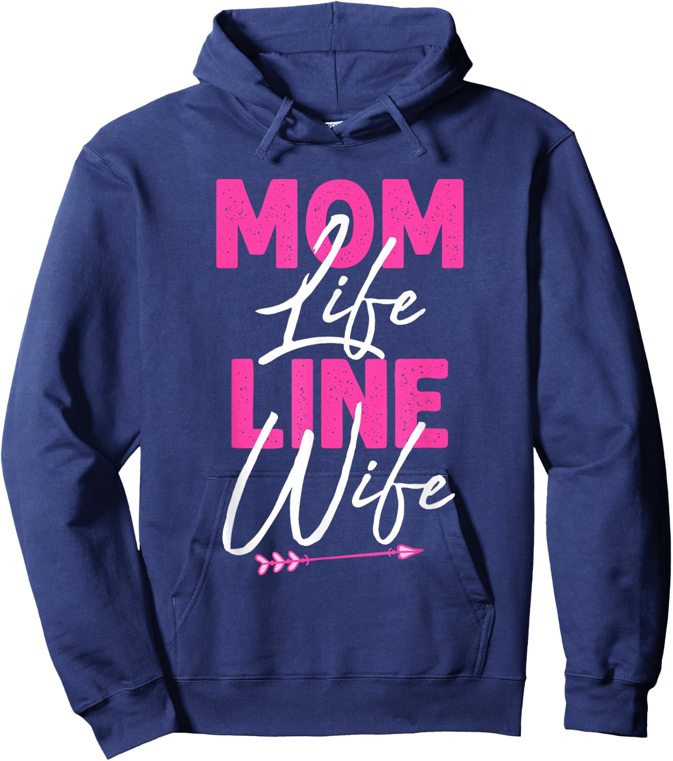 Funny Lineman Wife Design Lineman Lover Women Mom Linesman Hoodie - Hoodie | Navy