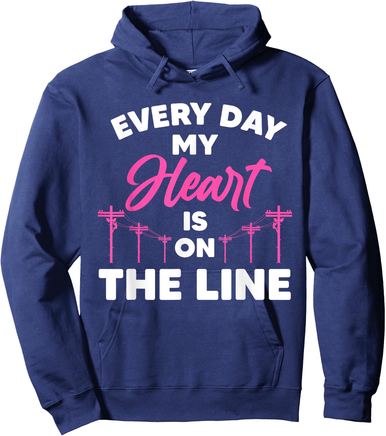 Funny Lineman Wife Girlfriend Design For Lineman Lover Women Hoodie - Hoodie | Navy