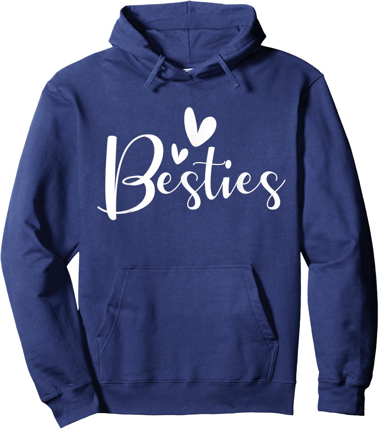 Besties - Crew Heart Matching Friends Friendship Best Friend Hoodie - Hoodie | Navy