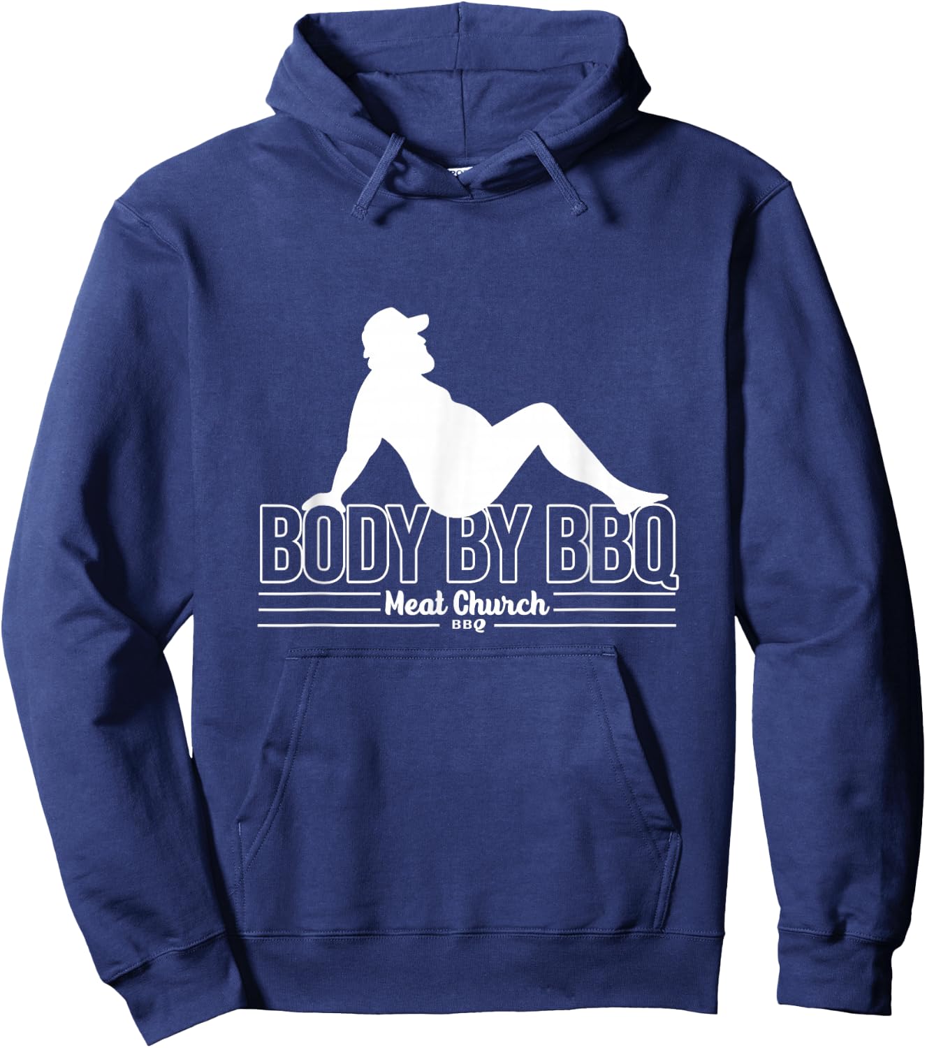 Body By BBQ Meat By Church Barbecue Daddy Funny Cooking Hoodie - Hoodie | Navy