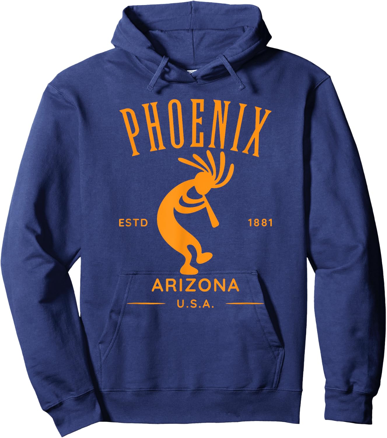 Phoenix Arizona Dancing Kokopelli Design Hoodie - Hoodie | Navy