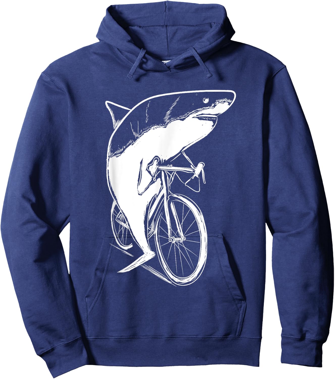 Cycling Shark Bicycle Clothes Outfit Cyclist Gift Shark Hoodie - Hoodie | Navy