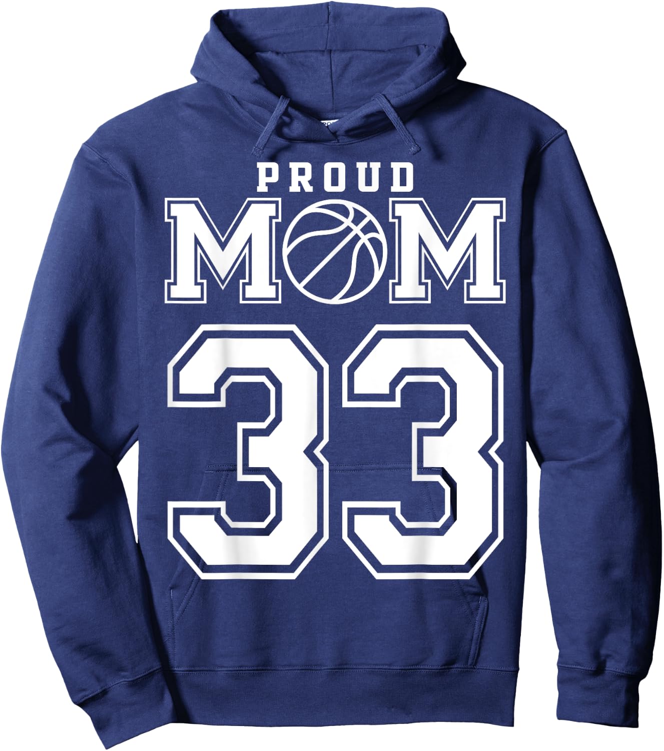 Number 33 Custom Proud Basketball Mom Personalized Hoodie - Hoodie | Navy