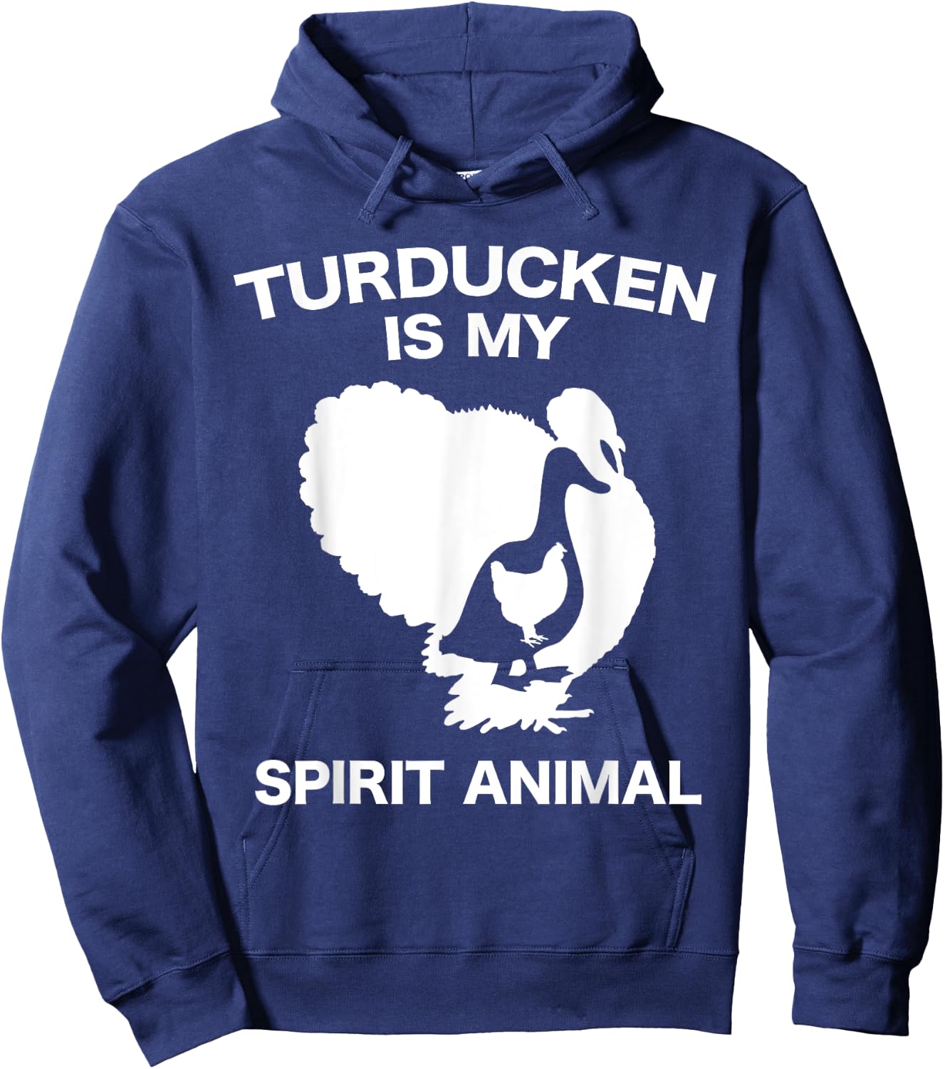 Funny Thanksgiving Turducken Holiday Dinner Spirit Animal Hoodie - Hoodie | Navy