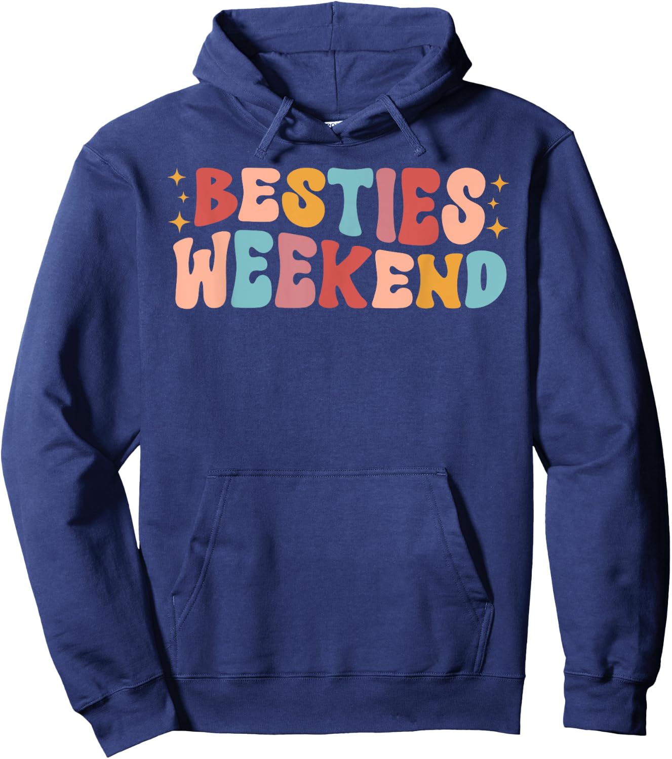 Besties Weekend Groovy Best Friend Weekend Trip Hoodie - Hoodie | Navy