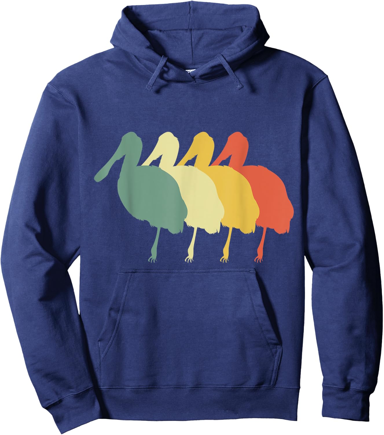 Retro Roseate Bird Vintage Roseate Bird Silhouette Bird Hoodie - Hoodie | Navy