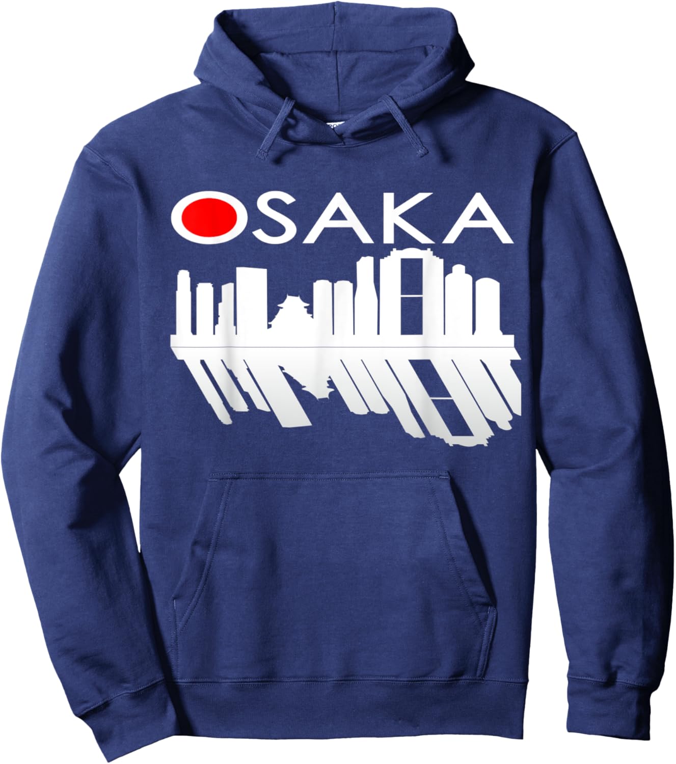 Osaka Japan Skyline & Reflection of Building, Tower Hoodie - Hoodie | Navy