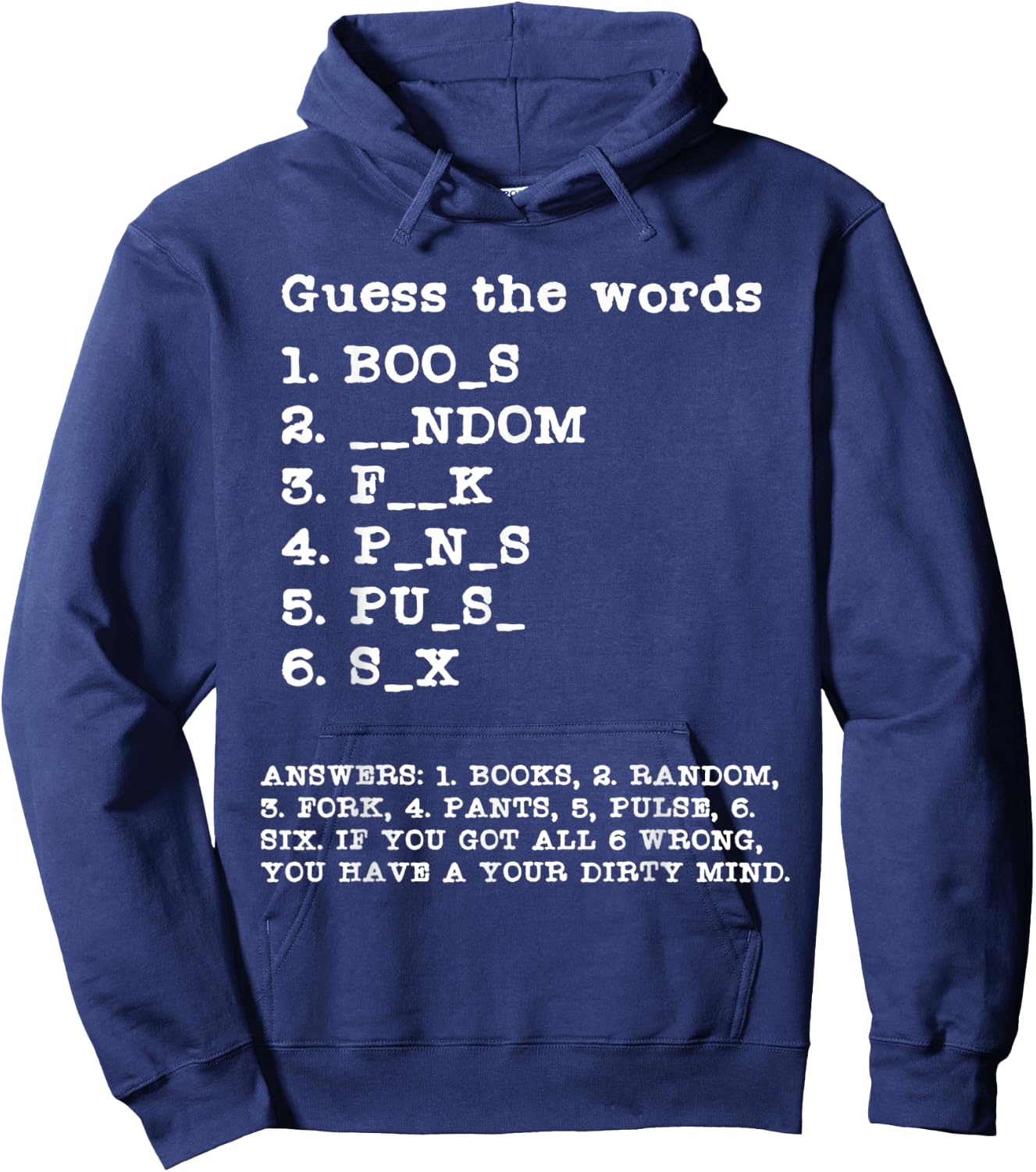 Funny Guess the Words Word Puzzle Word Games Grammer Teacher Hoodie - Hoodie | Navy