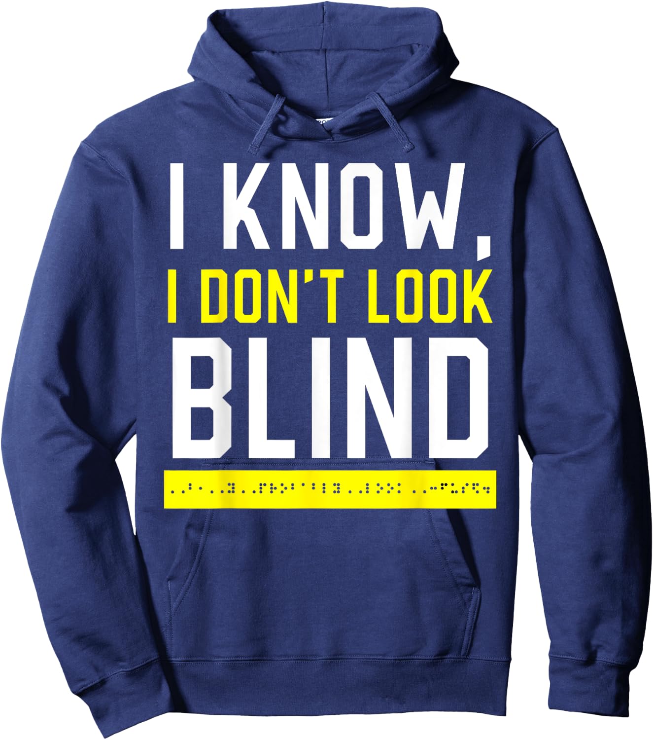 Braille Blind Awareness Visually Impaired Disability Hoodie - Hoodie | Navy