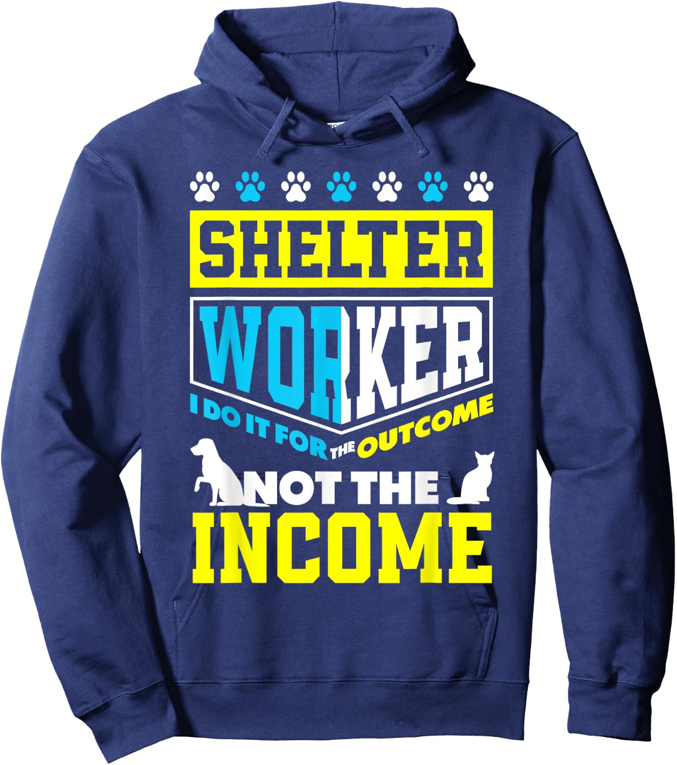 Animal Rescue Pet Adoption Shelter Worker Hoodie - Hoodie | Navy