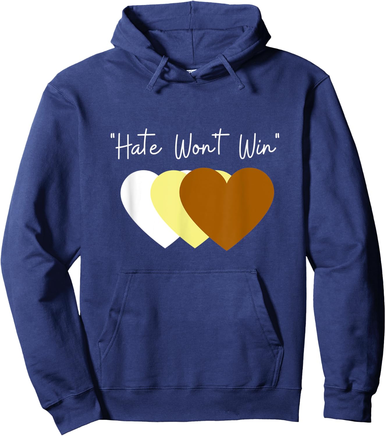 Hate Won't Win Merchandise Hoodie - Hoodie | Navy