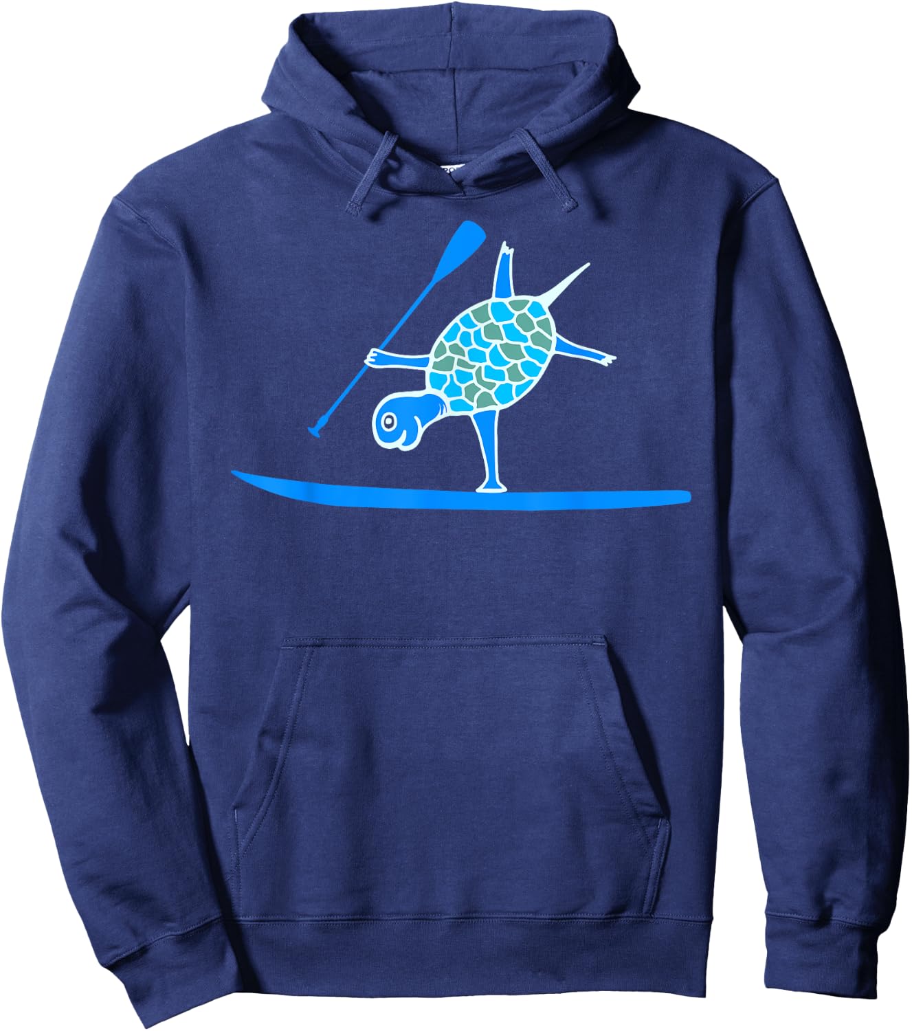Standup Paddleboarding SUP One Arm Handstand Turtle Paddling Hoodie - Hoodie | Navy