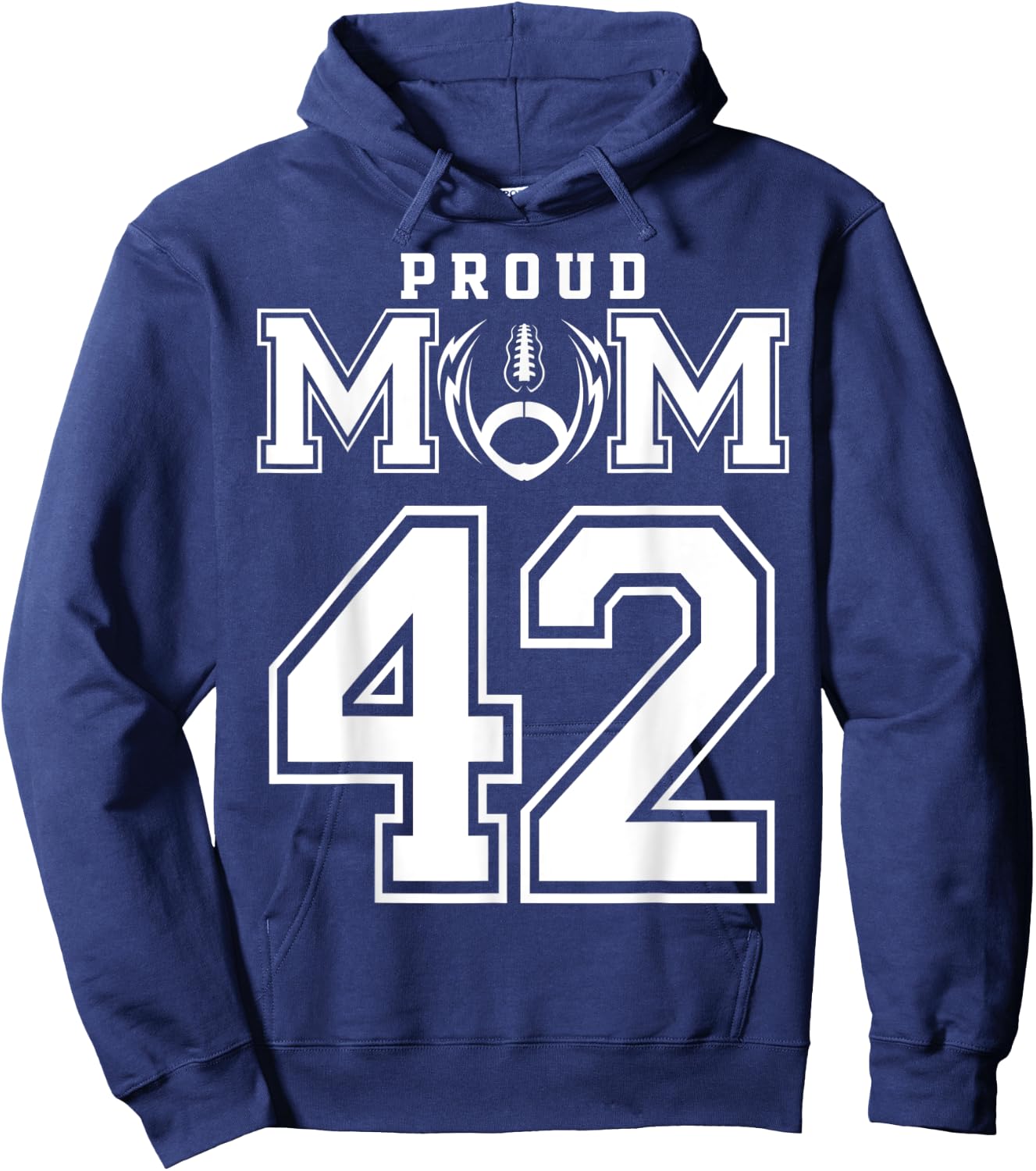 Custom Proud Football Mom Number 42 Personalized Hoodie - Hoodie | Navy