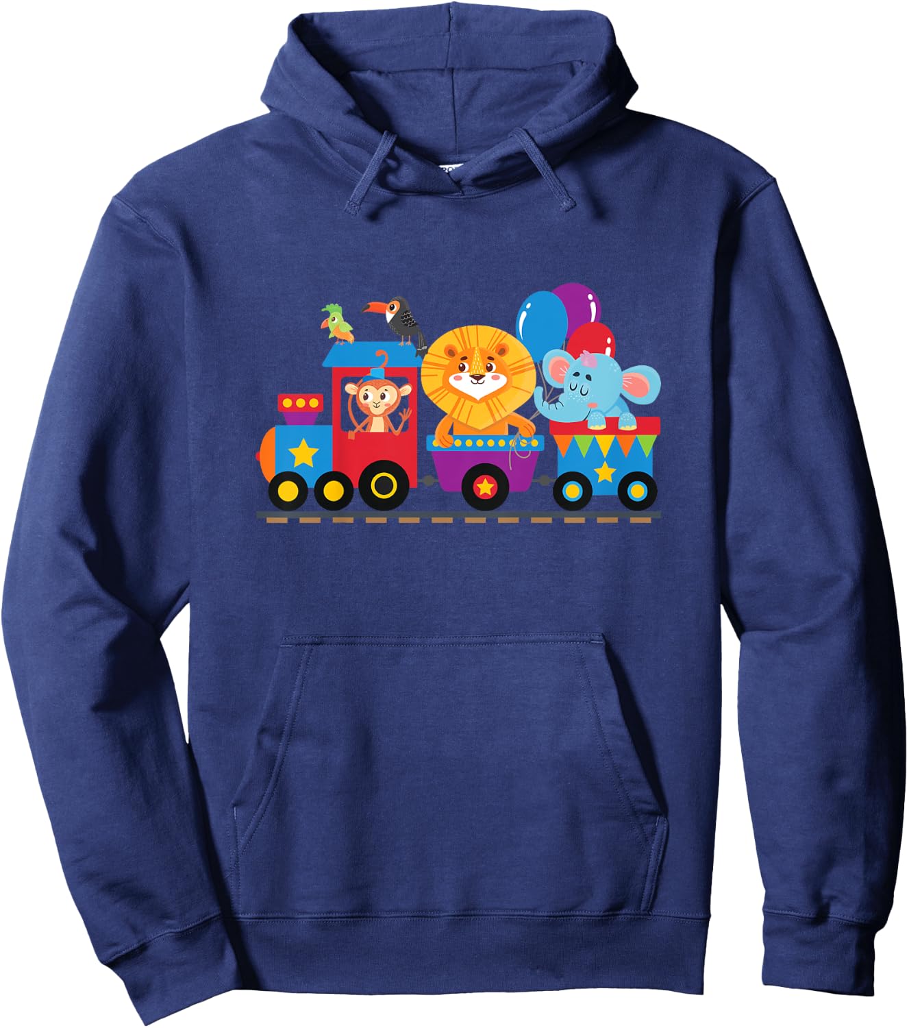 Zoo Animals Birthday Party - Zoo Train Hoodie - Hoodie | Navy