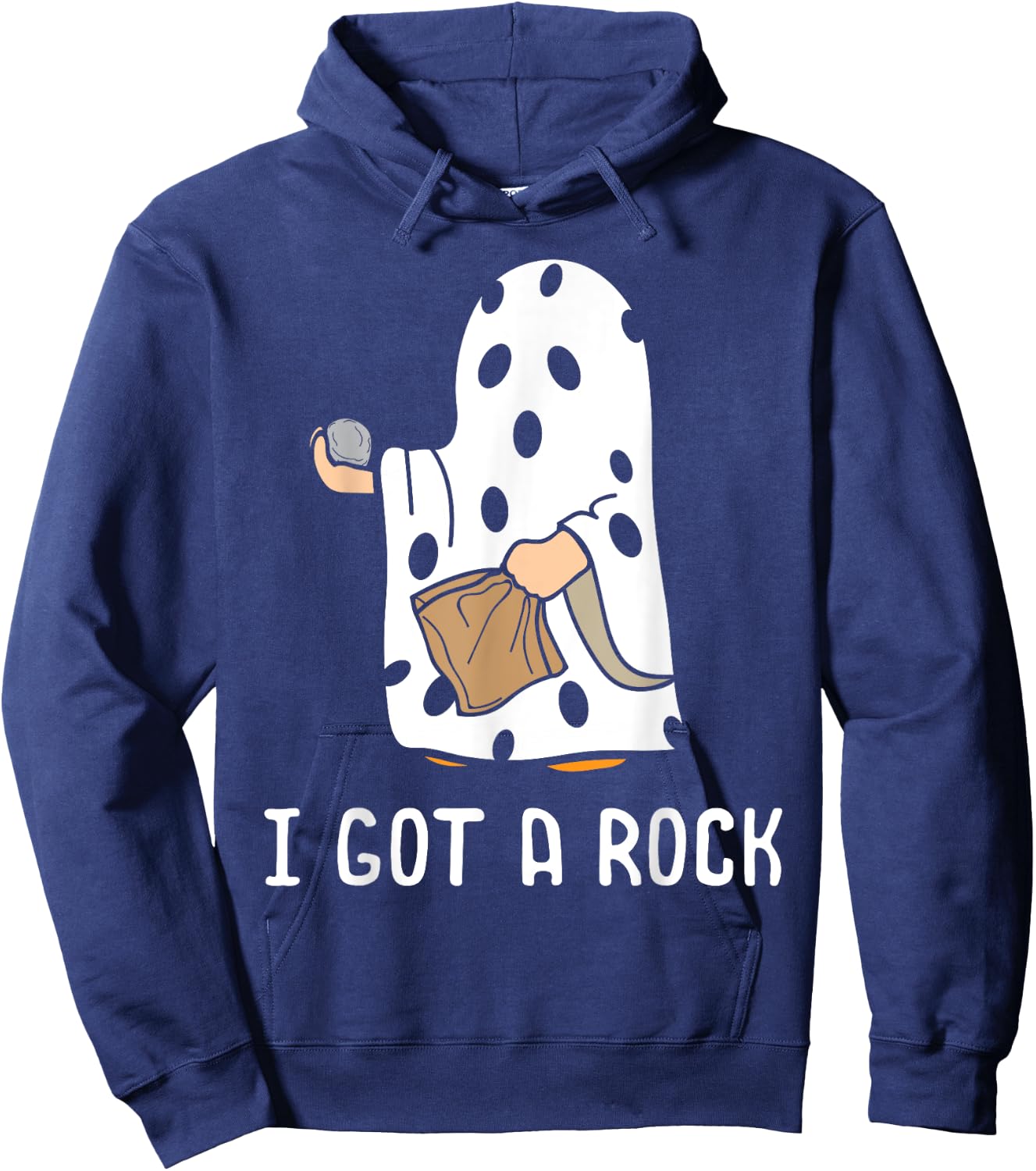 I Got A Rock Funny Halloween Trick Or Treating Ghost Hoodie - Hoodie | Navy