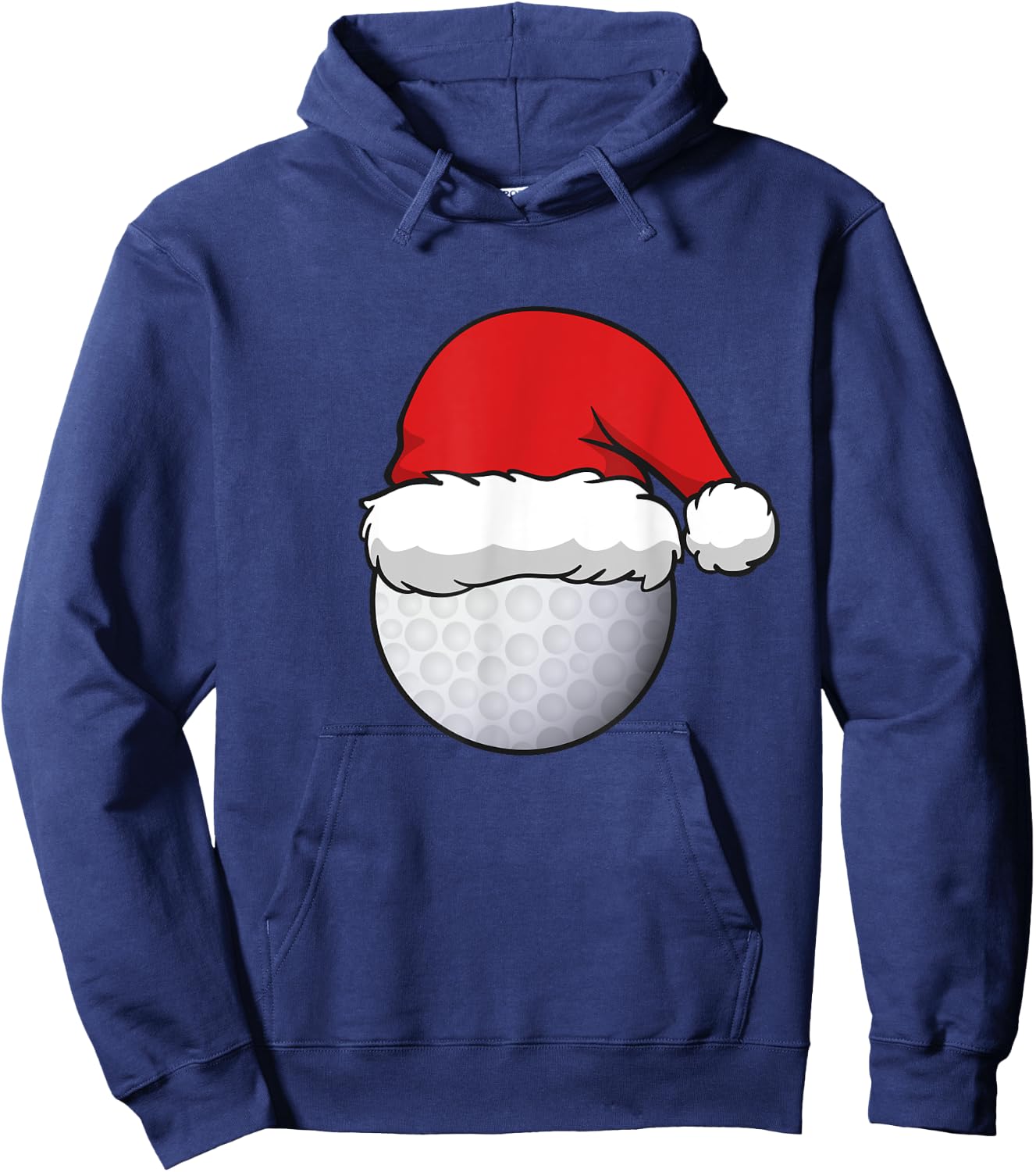 Holiday Golf Ball With Santa Hat Funny Golfing Christmas Hoodie - Hoodie | Navy