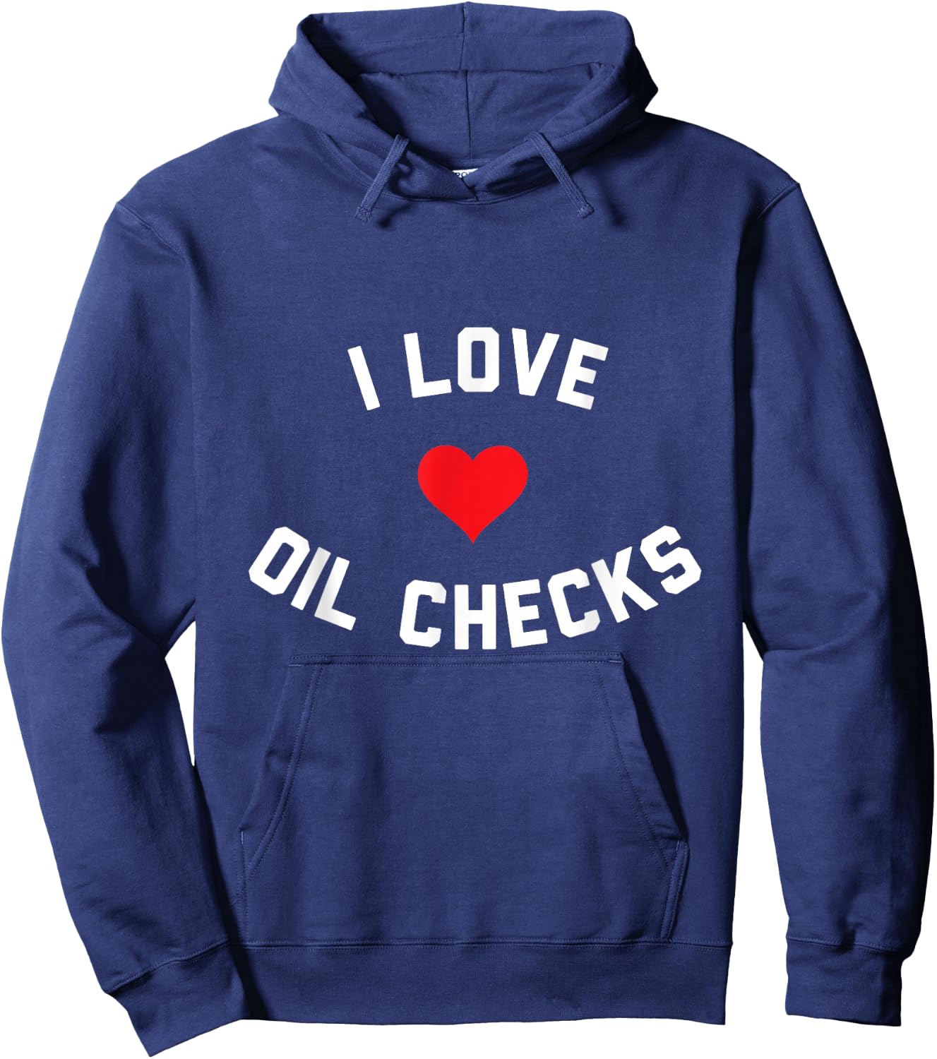 I Love Oil Checks Hoodie - Hoodie | Navy